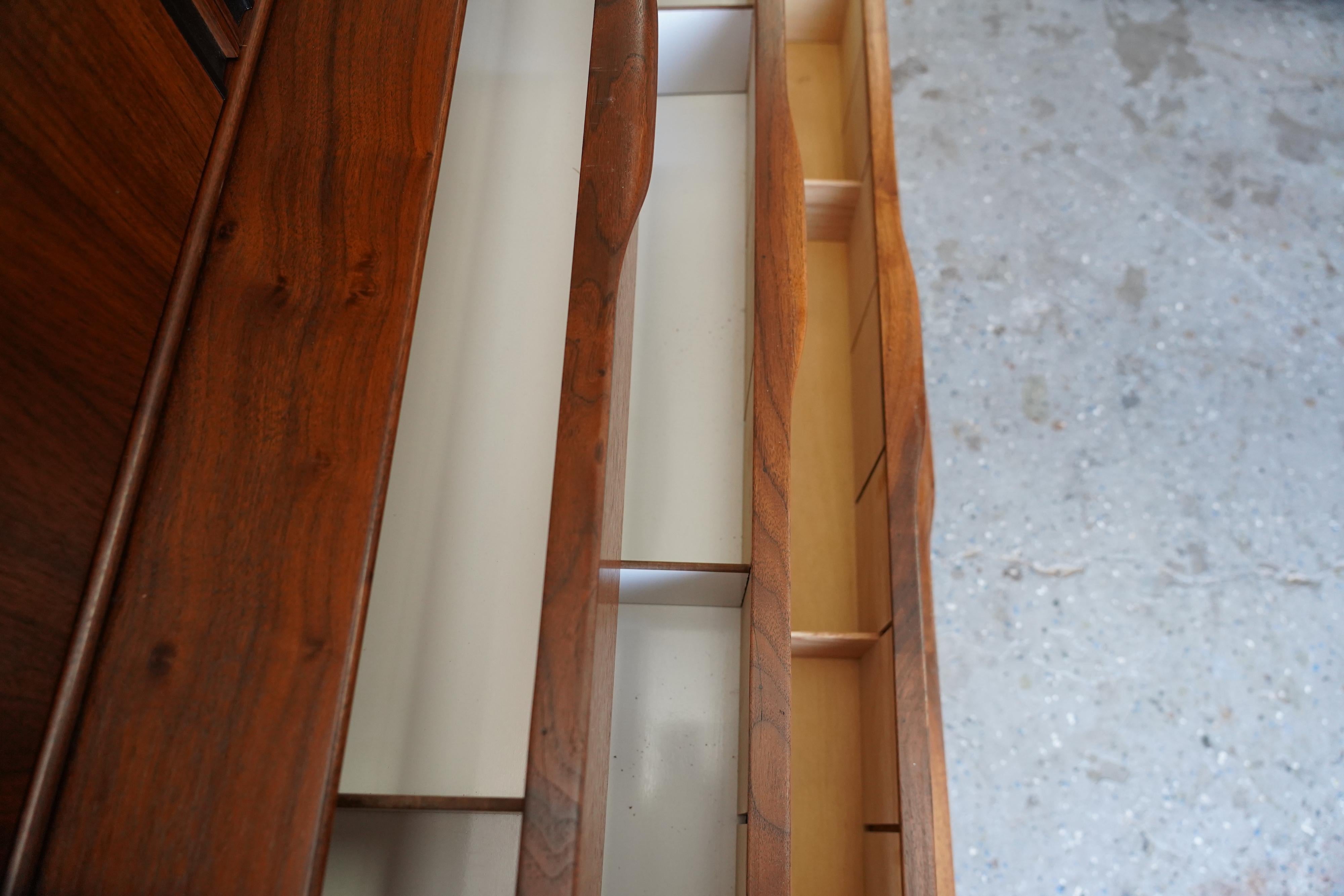 John Kapel Mid Century Armoire, Tall Dresser Wardrobe Glenn of California For Sale 2