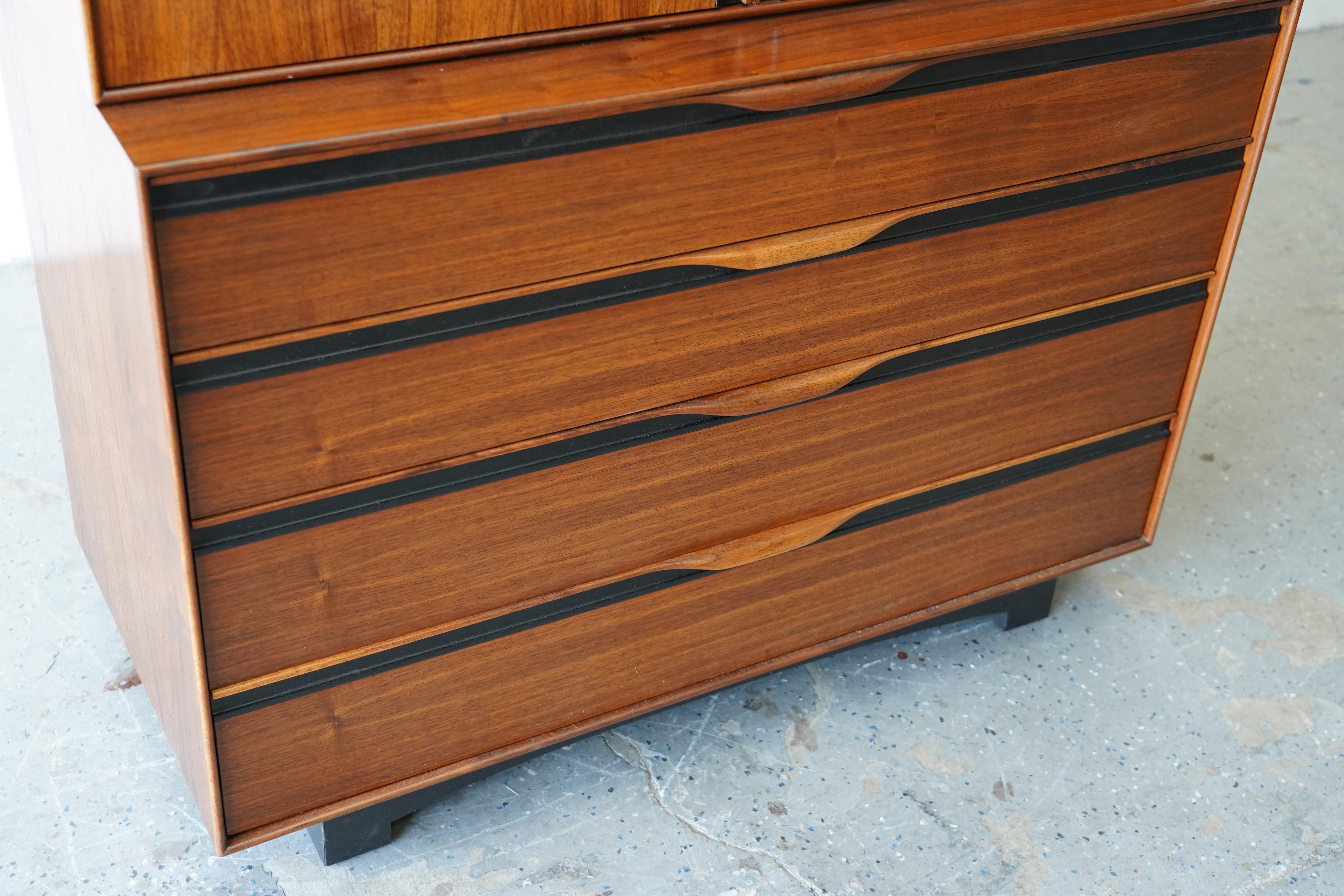 John Kapel Mid Century Armoire, Tall Dresser Wardrobe Glenn of California For Sale 3