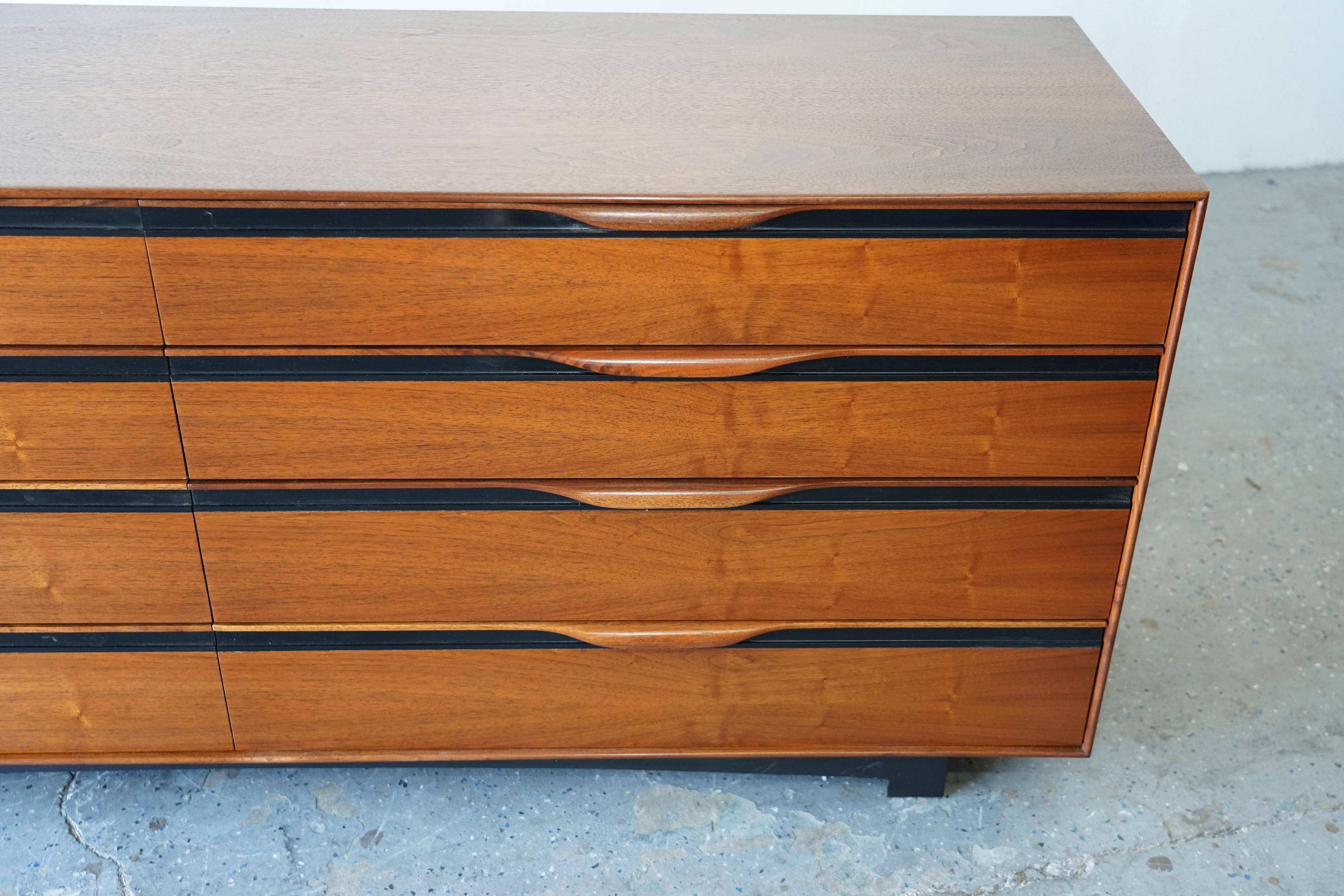 Mid-Century Modern John Kapel Mid Century Modern Walnut Dresser Glenn of California For Sale
