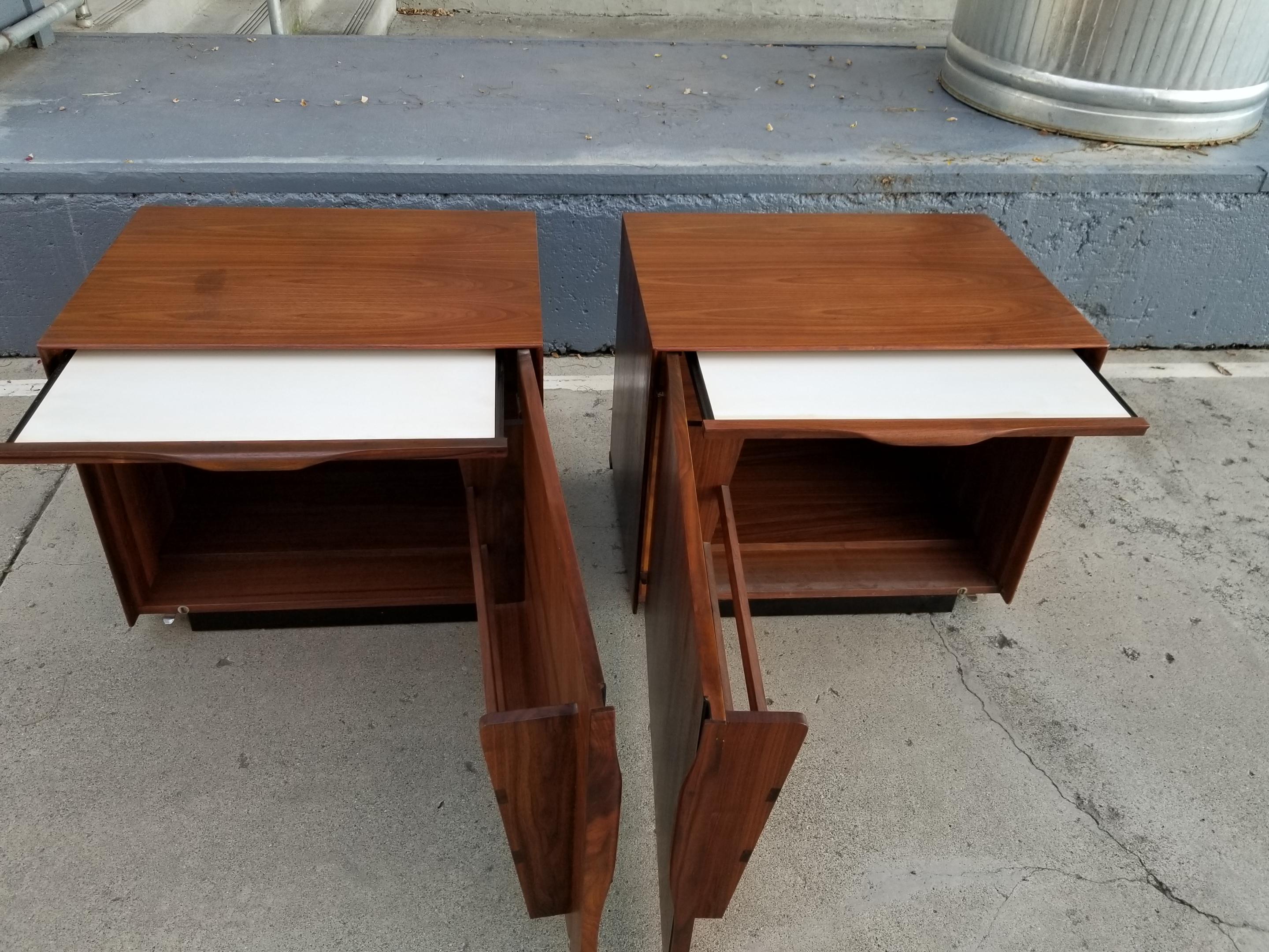 Mid-Century Modern John Kapel Side Tables or Cabinets, a Pair
