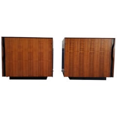 Retro John Kapel Side Tables or Cabinets, a Pair