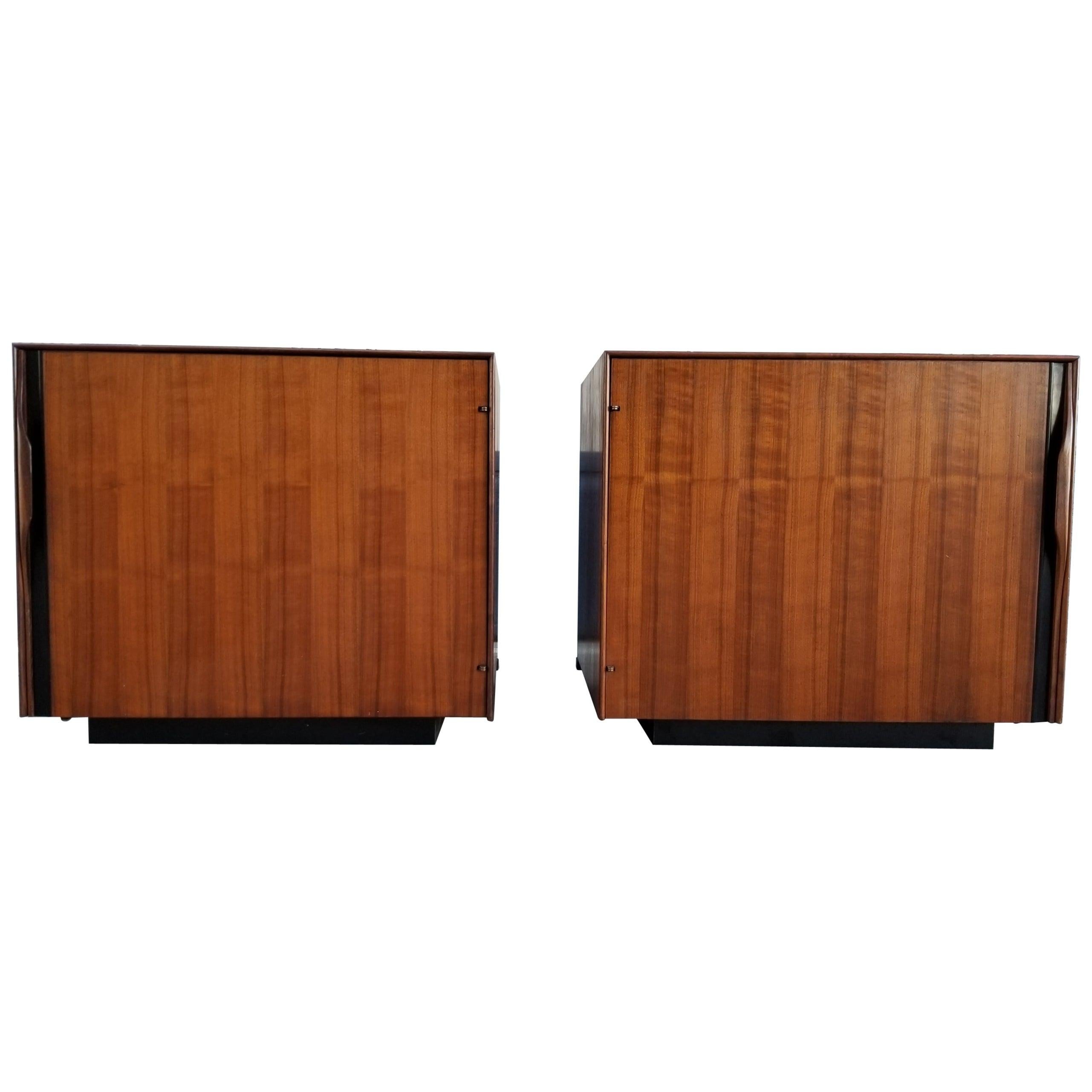 John Kapel Side Tables or Cabinets, a Pair