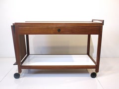 John Kapel Walnut Bar Cart for Glenn of California