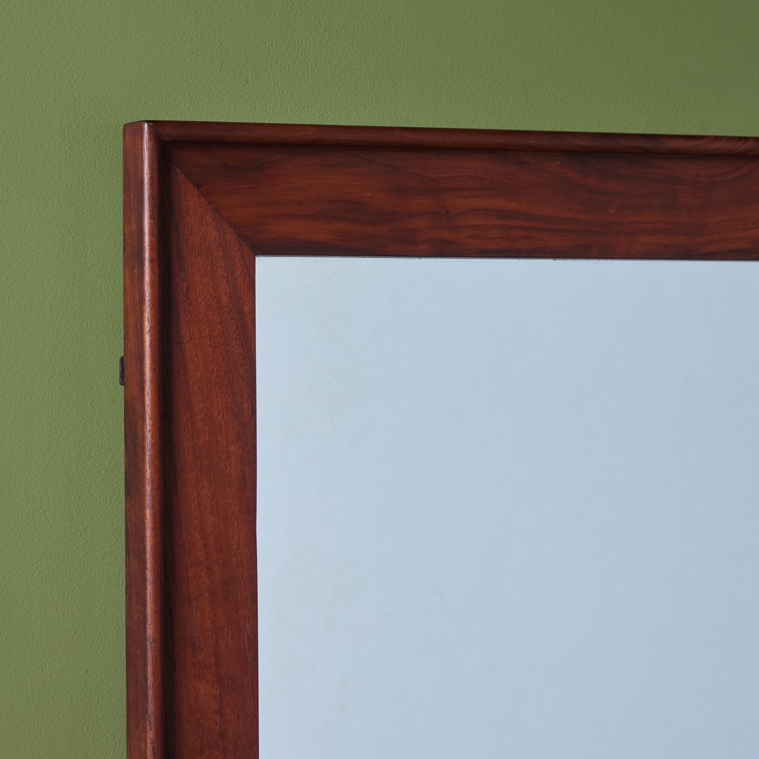Mid-Century Modern John Kapel Walnut Wall Mirror for Glenn of California For Sale