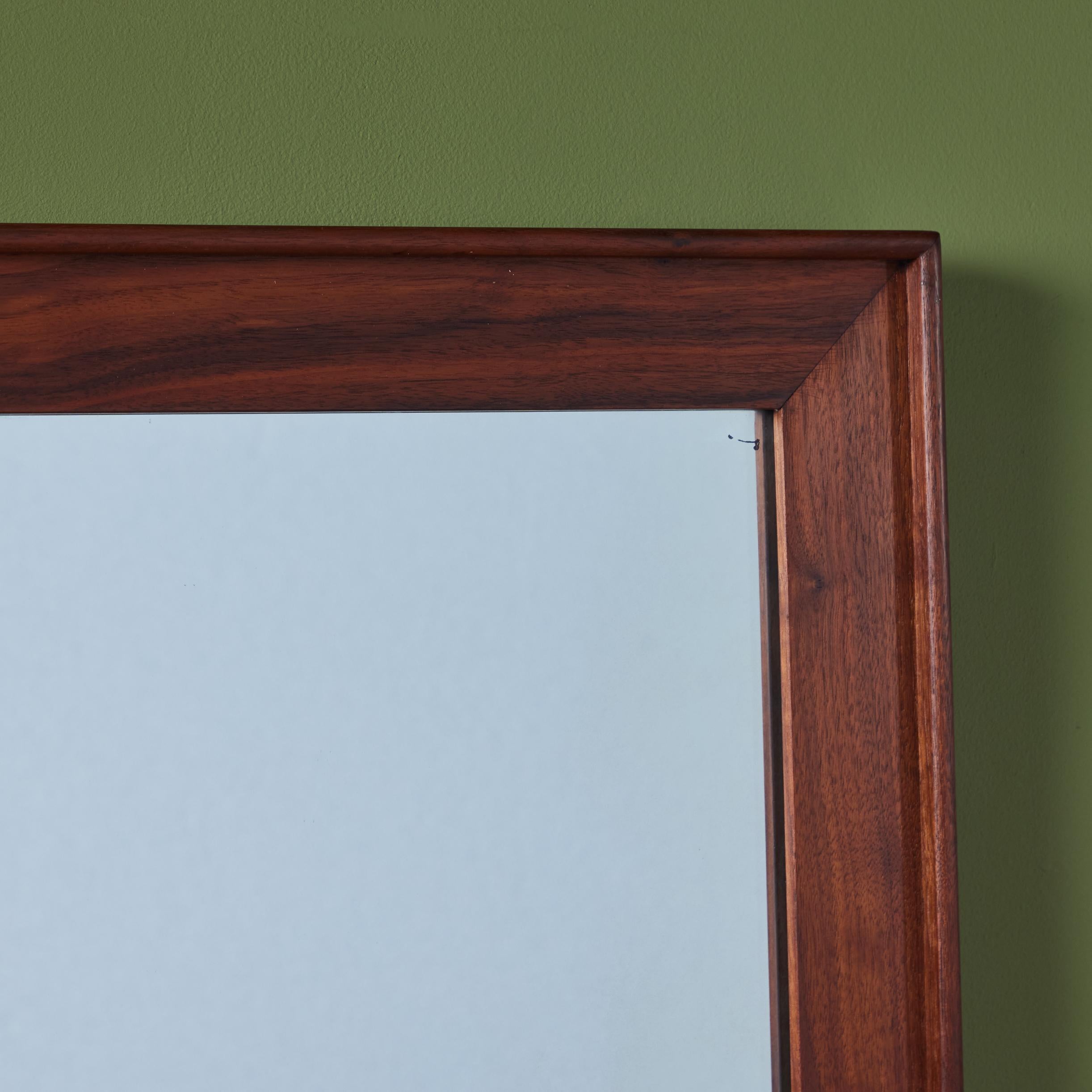 American John Kapel Walnut Wall Mirror for Glenn of California For Sale
