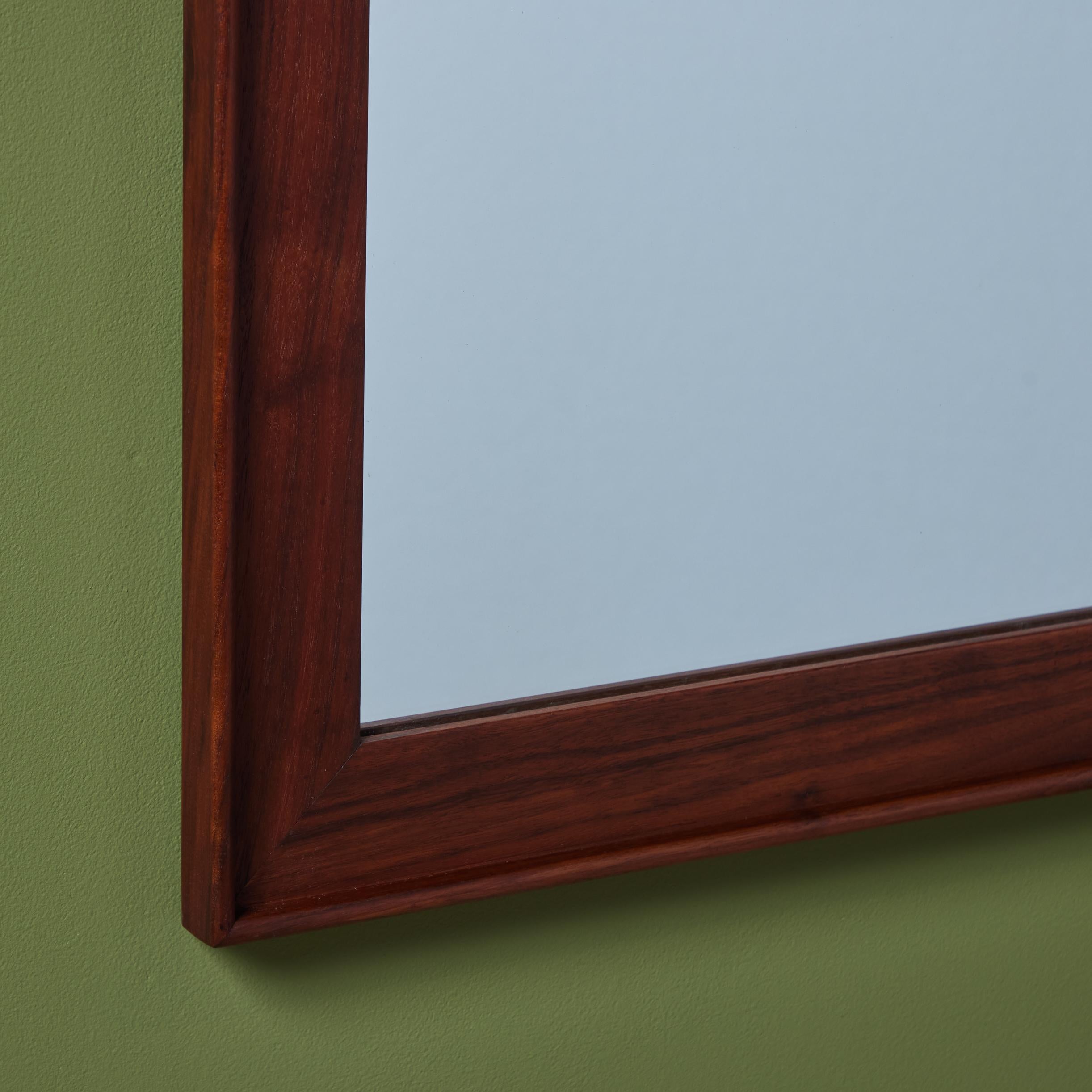Mid-20th Century John Kapel Walnut Wall Mirror for Glenn of California For Sale