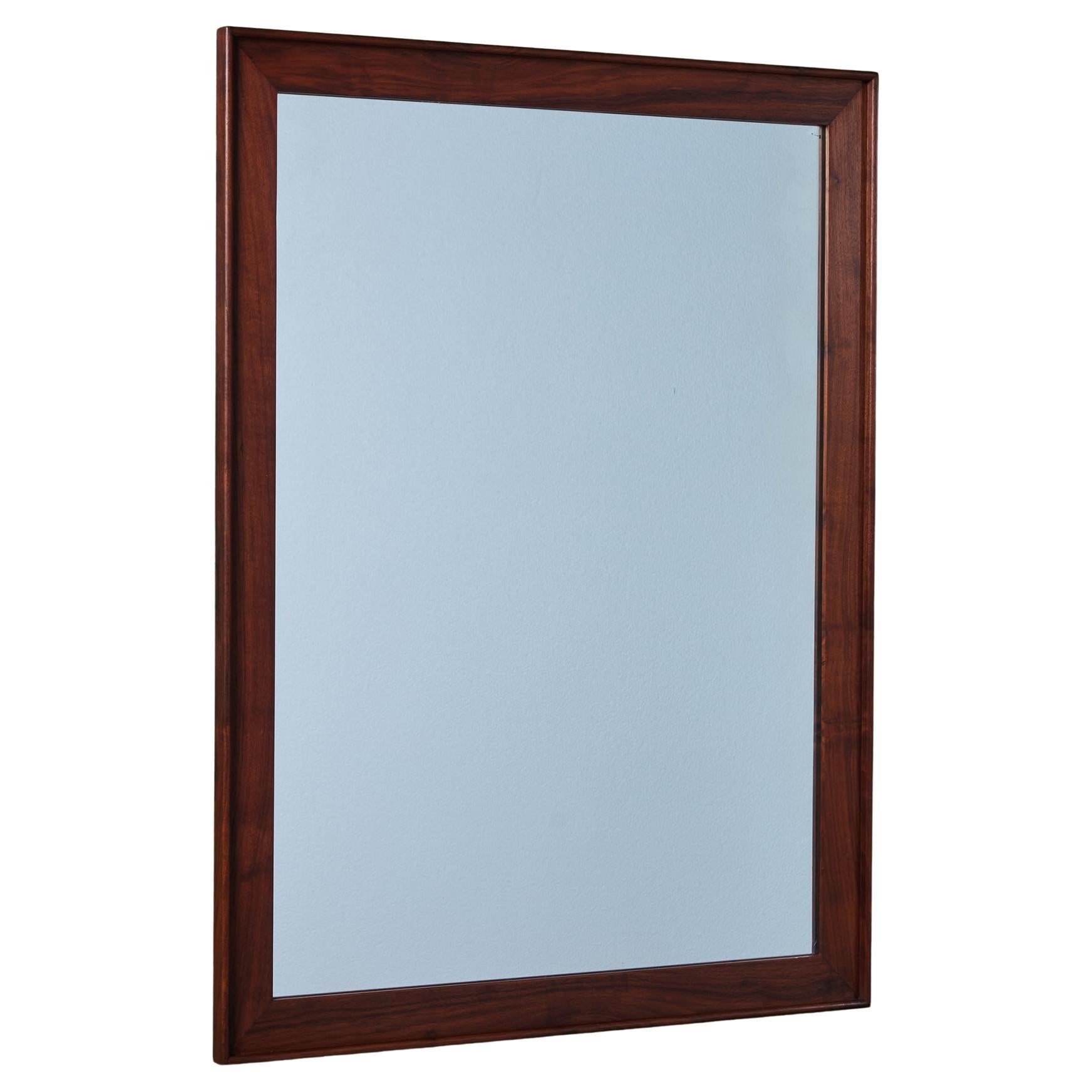 John Kapel Walnut Wall Mirror for Glenn of California For Sale