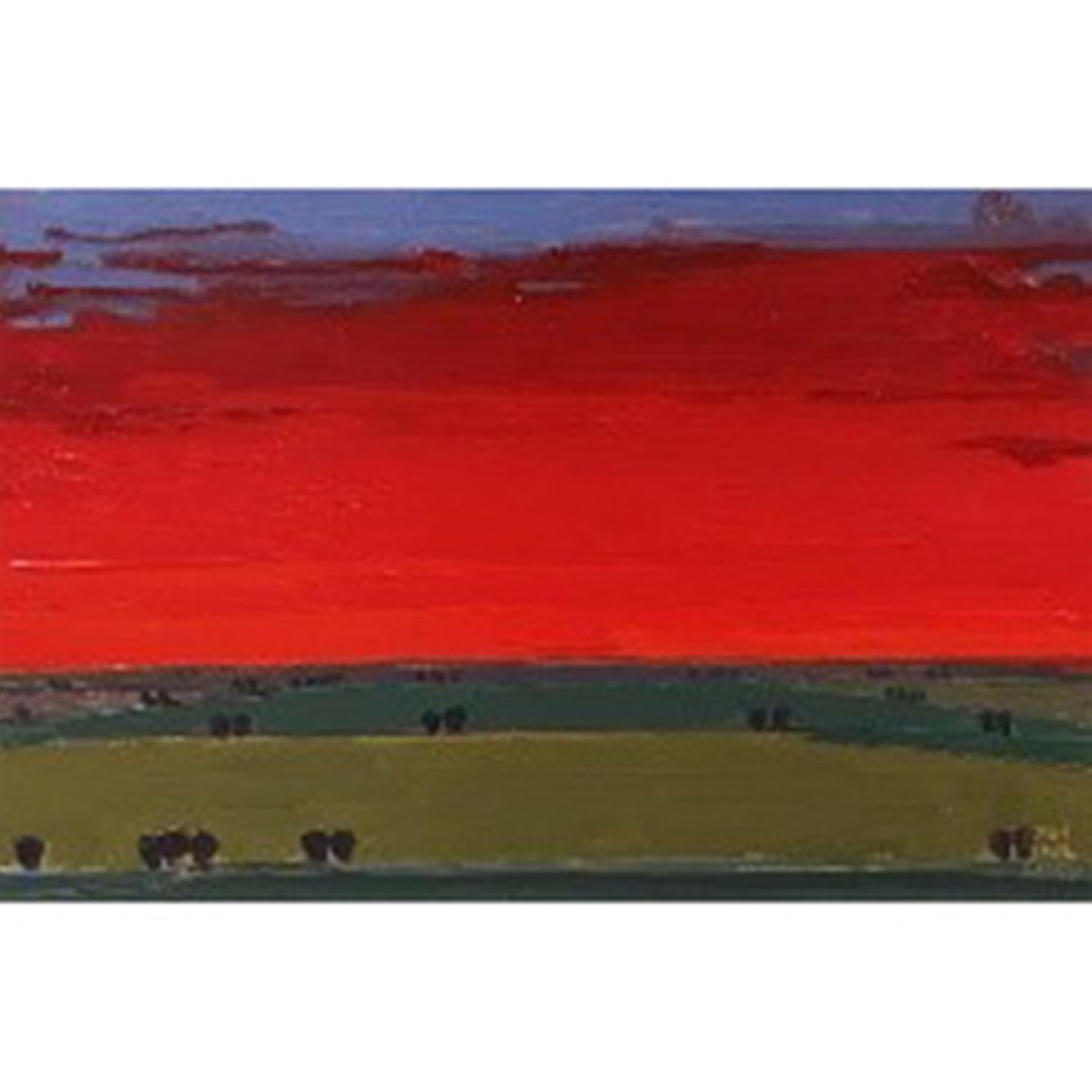 John Karl Claes Landscape Painting - Study For - That Red Glow
