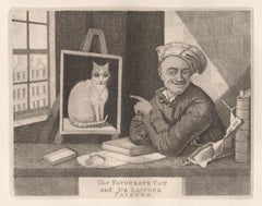 The Favourite Cat and De La-Tour Painter, portrait etching by John Kay, 1838