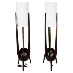 John Keal Attributed. Sculptural Trident Table Lamps for Modeline of California