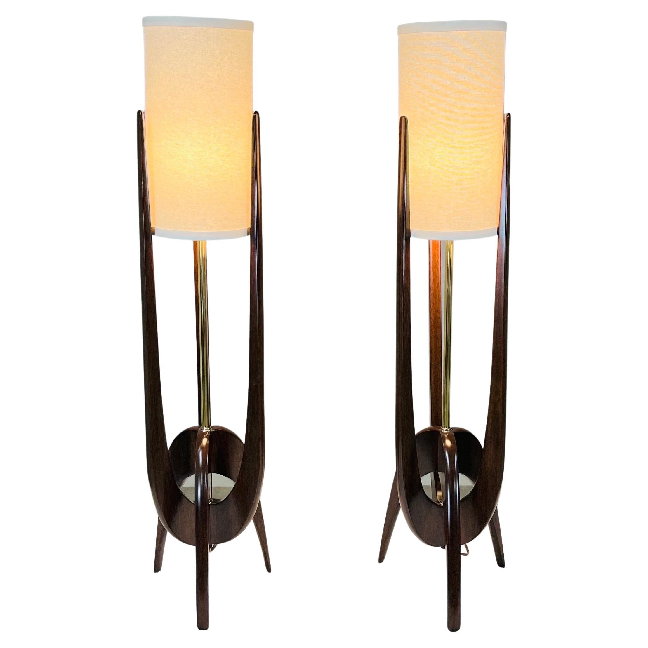 John Keal Attributed. Sculptural Trident Table Lamps for Modeline of California For Sale