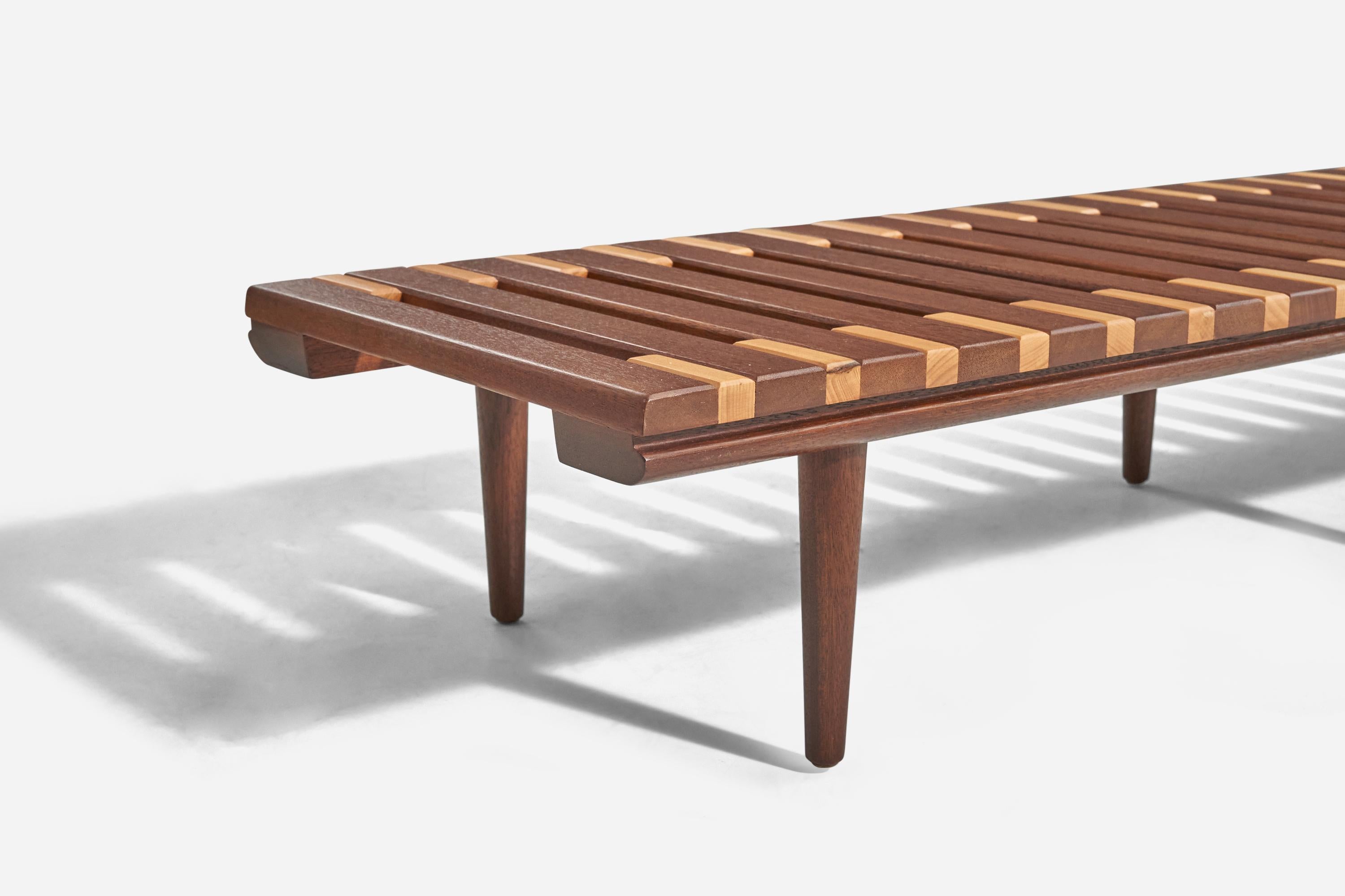 John Keal, Bench, Mahogany, Johnson Furniture Co., USA, 1950s In Good Condition In High Point, NC