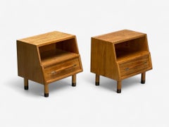 John Keal, Bleached Mahogany, Open Nightstands, USA, 1960s