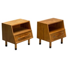 John Keal, Bleached Mahogany, Open Nightstands, USA, 1960s