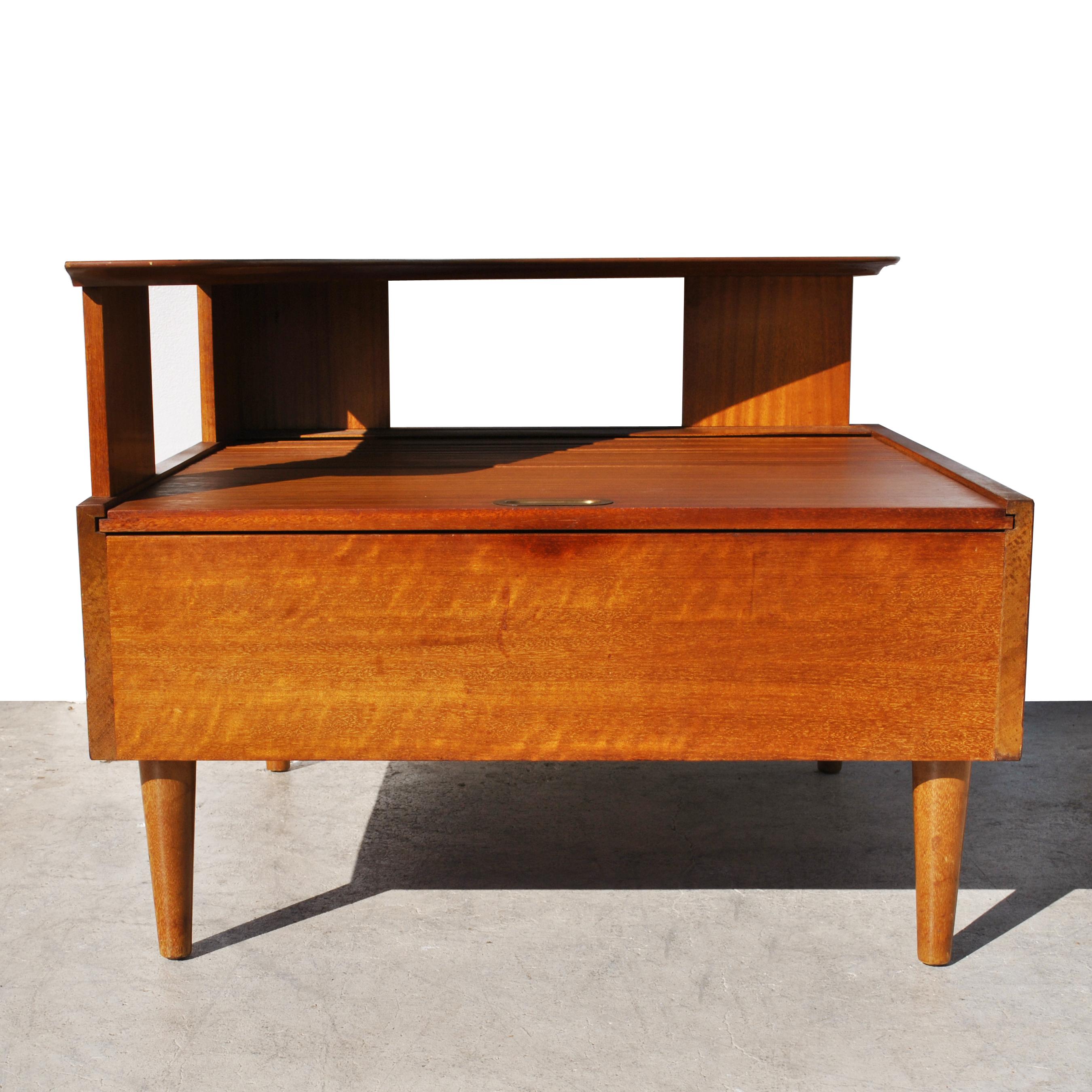 20th Century  John Keal Brown Saltman Boomerang Occasional Corner Table