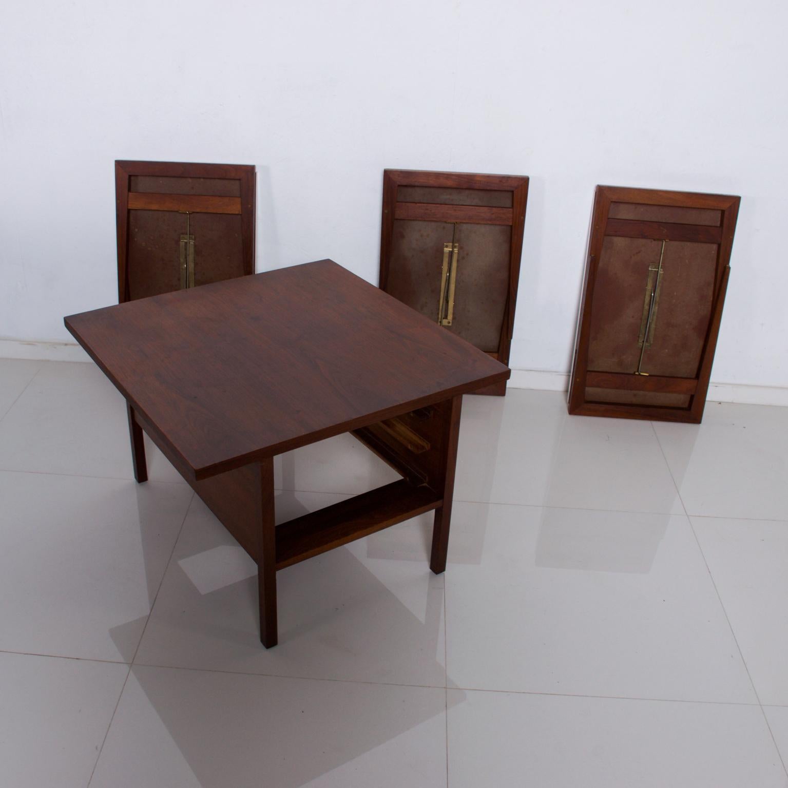 Walnut Coffee Table w/ Nesting Side Tables by John Keal for Brown Saltman 1960s 1