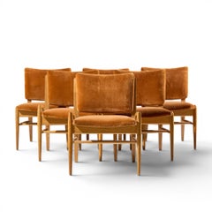John Keal – Brown Saltman Esszimmerstühle aus gebleichtem Mahagoni im Mid-Century-Stil – 6er-Set