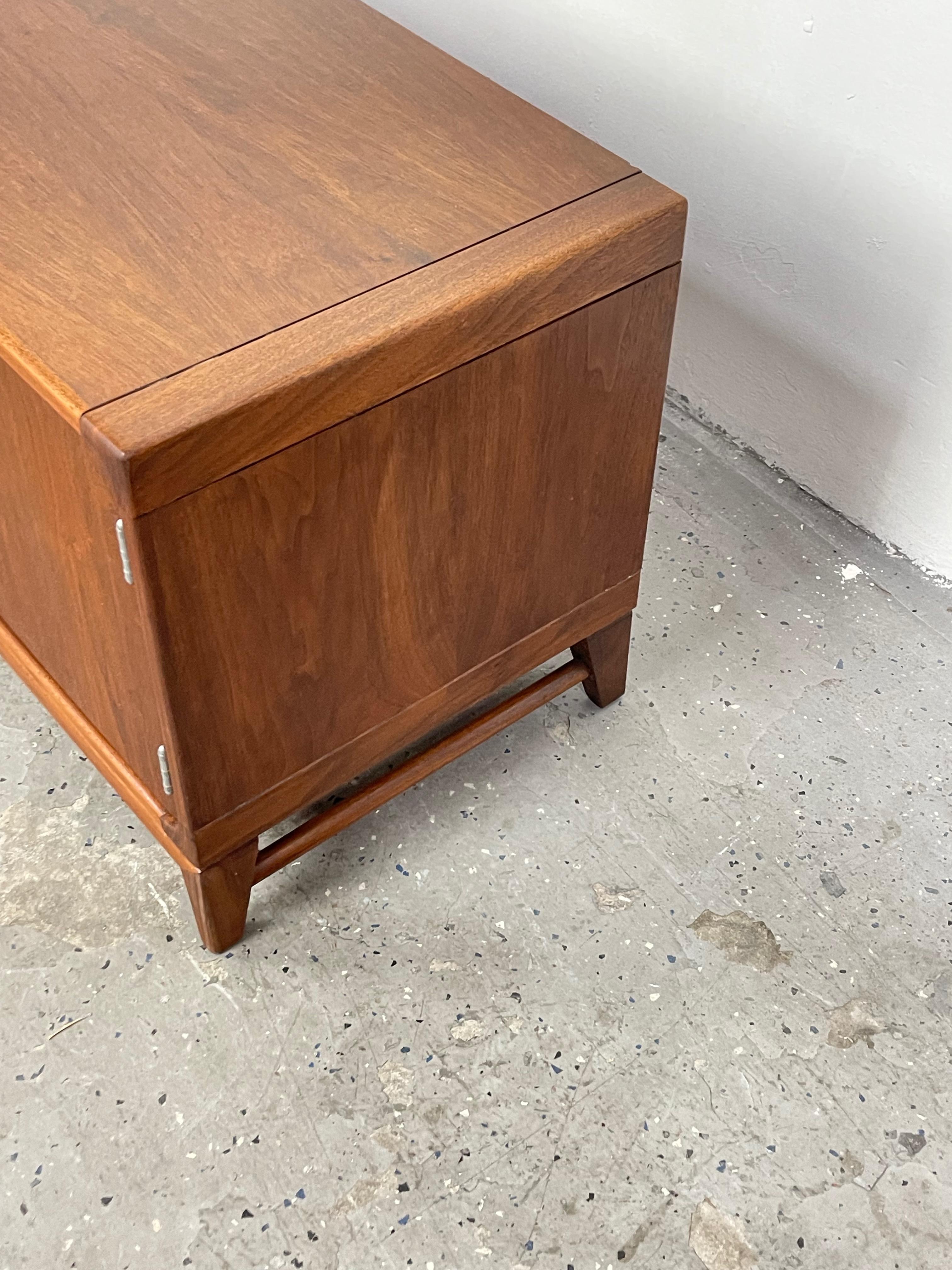 John Keal Brown-Saltman Mid-Century Modern Low Credenza, Record, Stereo Cabinet 1