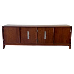 Vintage John Keal Brown-Saltman Mid-Century Modern Low Credenza, Record, Stereo Cabinet