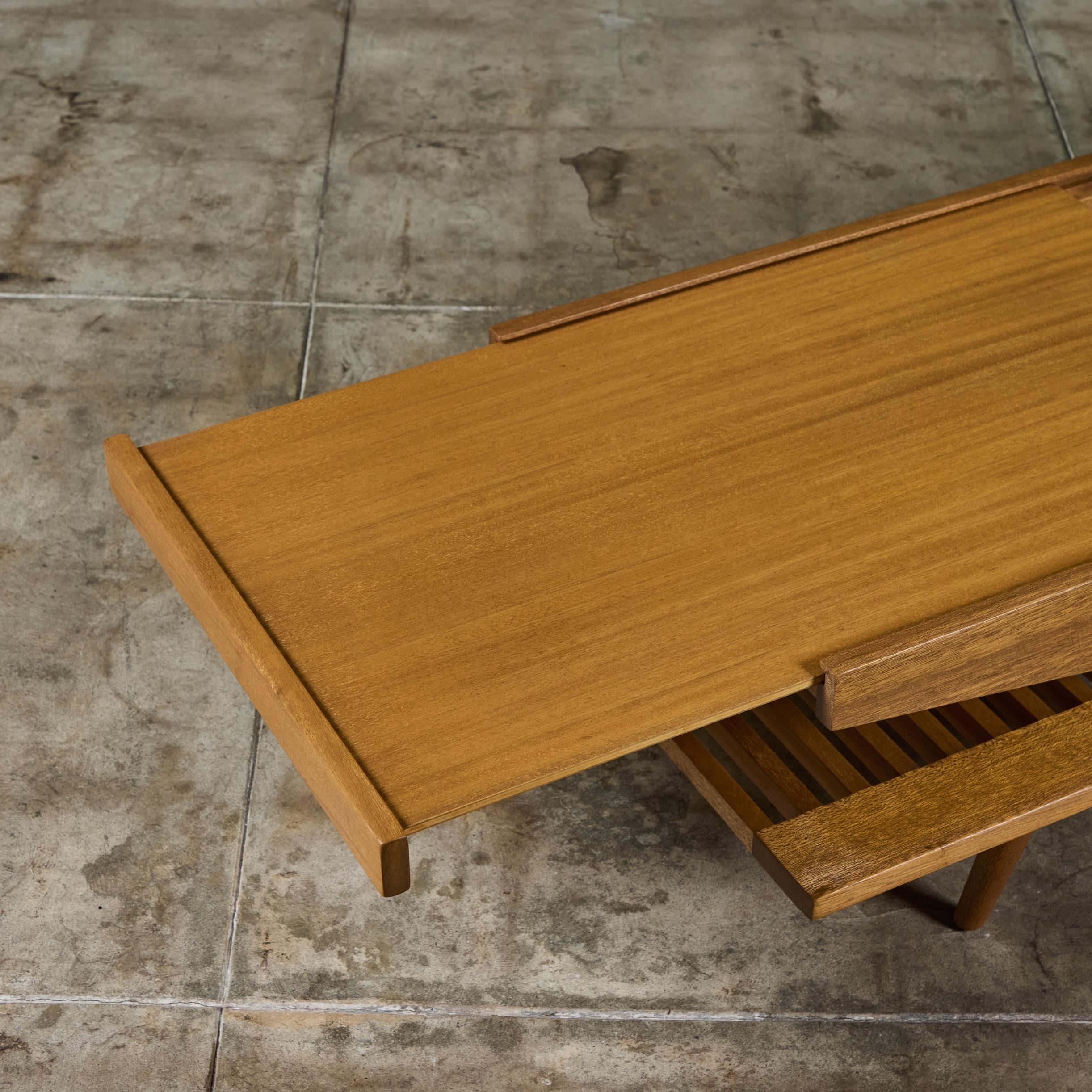 John Keal Coffee Table with Glass Top for Brown Saltman 8