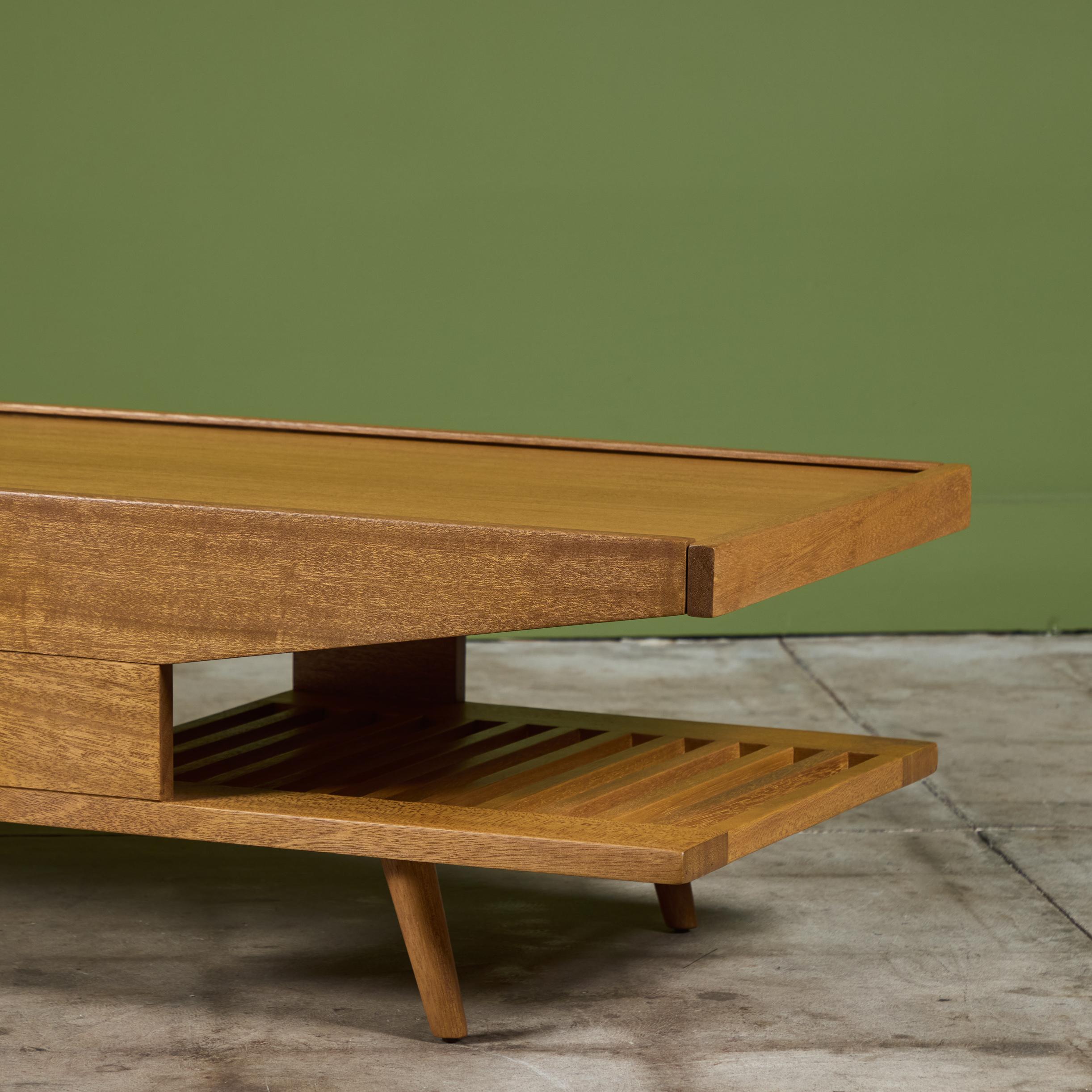 John Keal Coffee Table with Glass Top for Brown Saltman 9