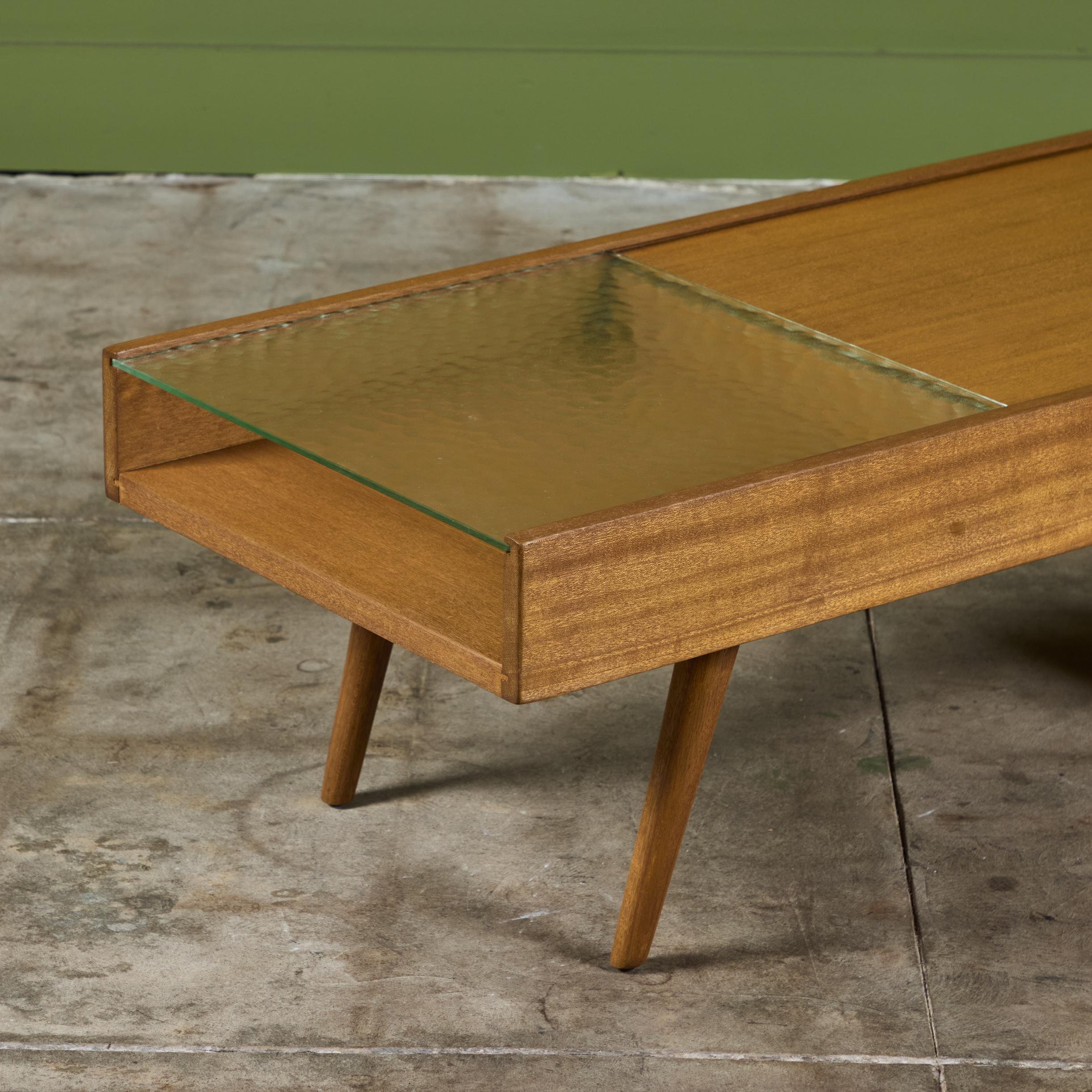 John Keal Coffee Table with Glass Top for Brown Saltman 11