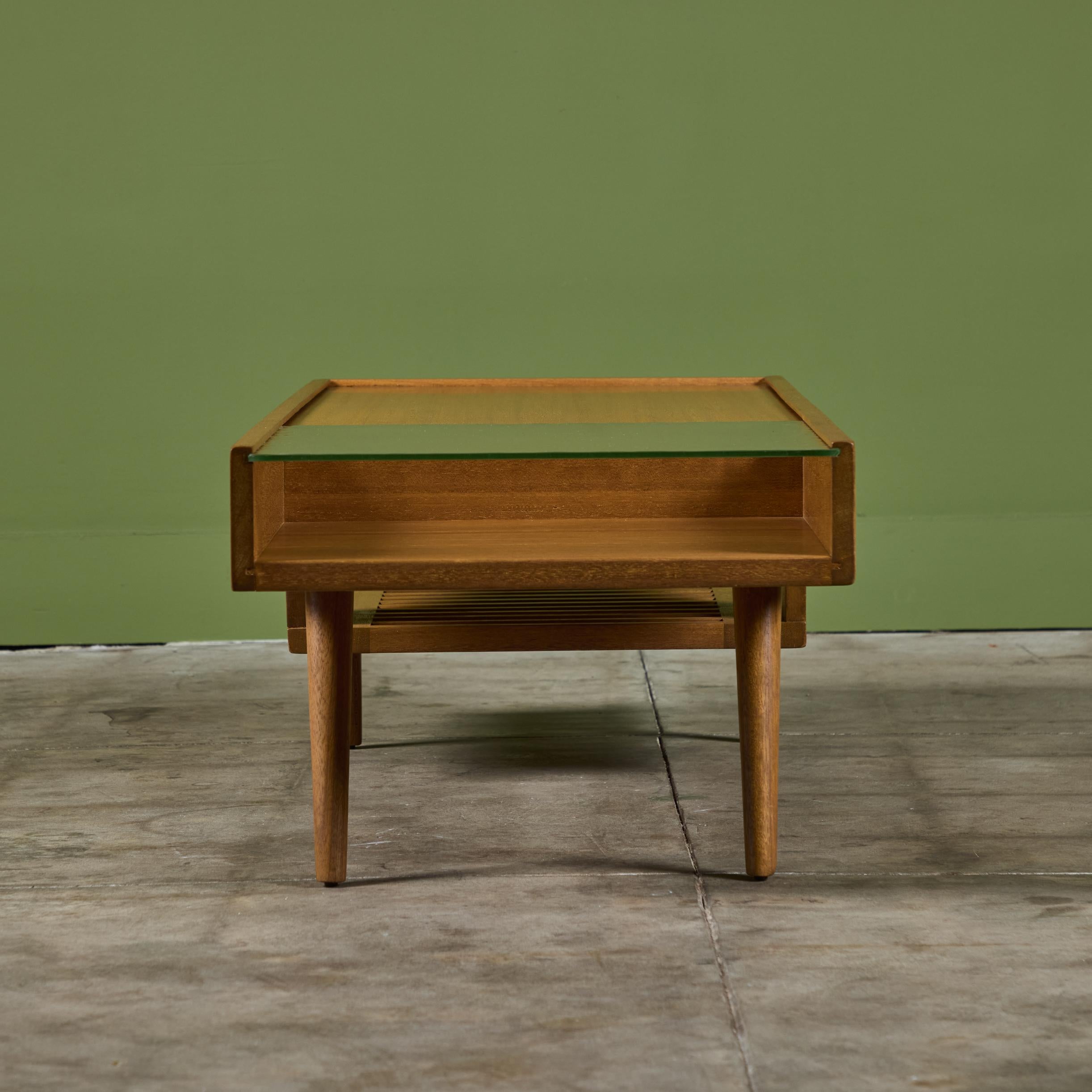 John Keal Coffee Table with Glass Top for Brown Saltman 3