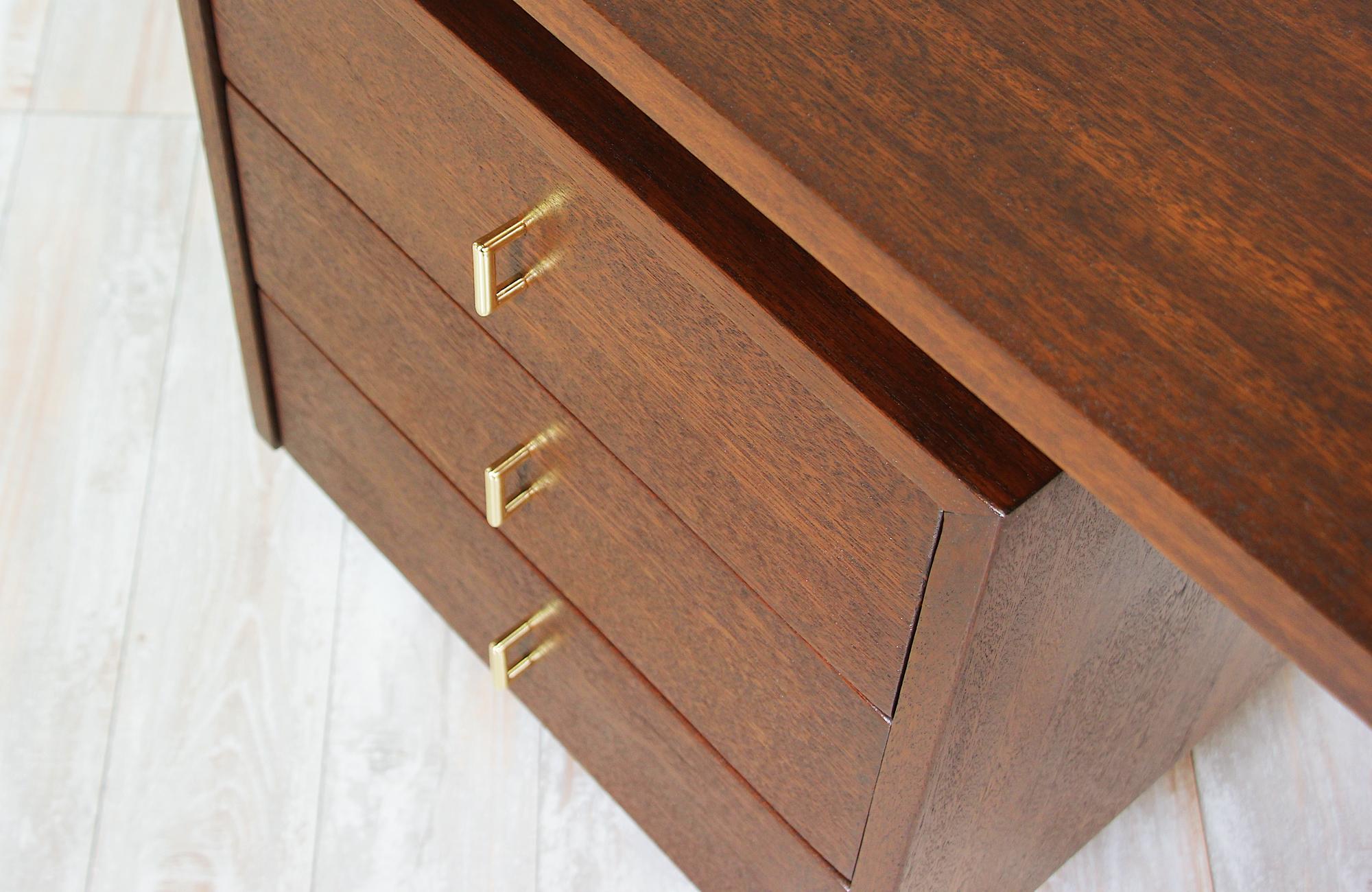 John Keal Desk with Brass Accents for Brown Saltman 4