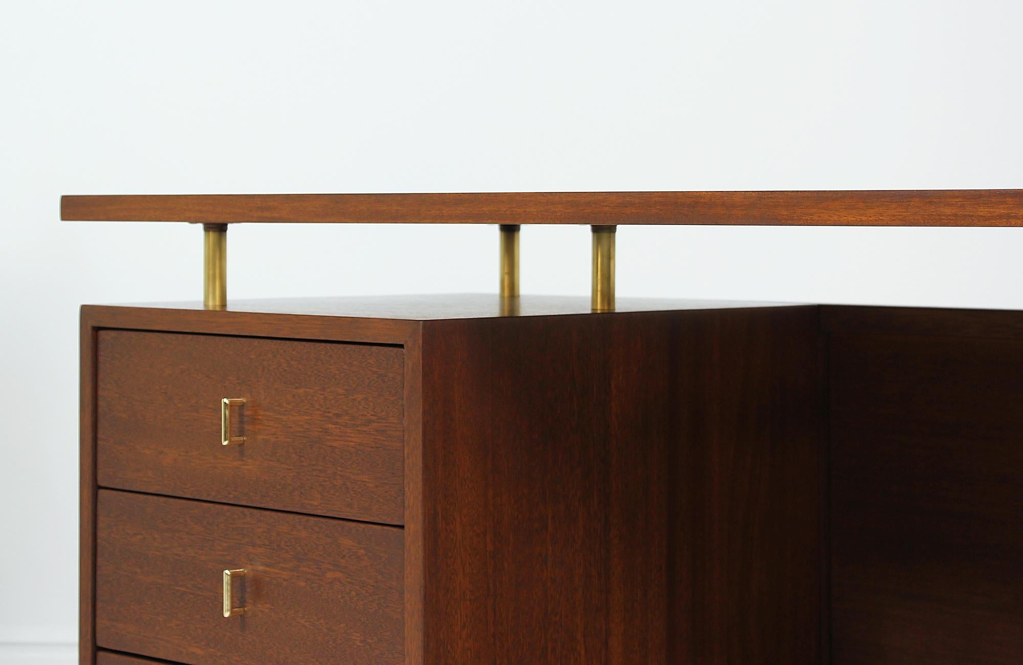John Keal Desk with Brass Accents for Brown Saltman 6