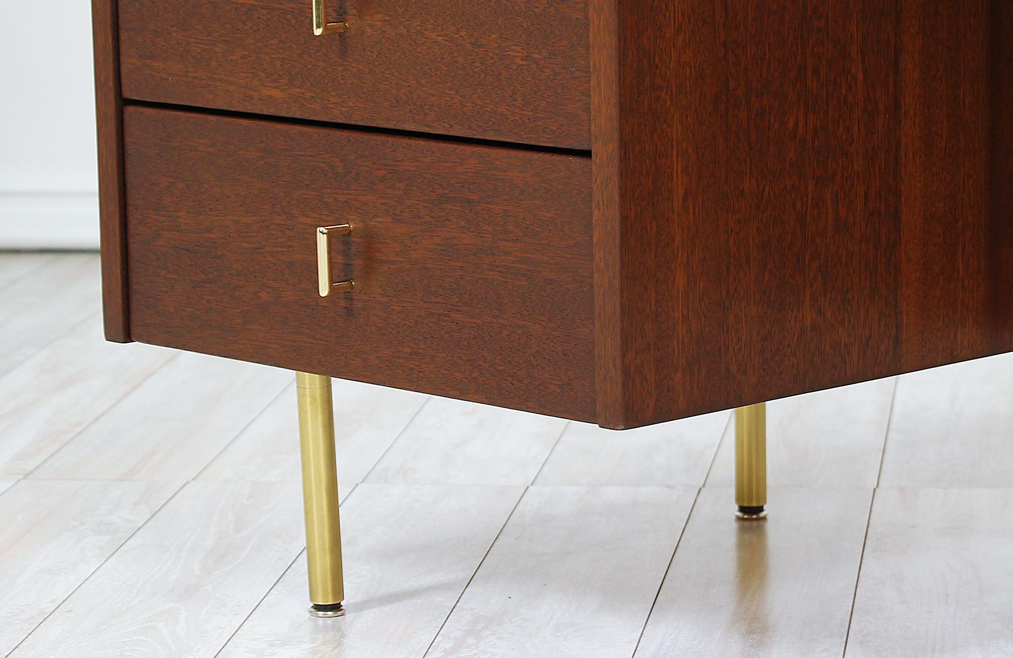 John Keal Desk with Brass Accents for Brown Saltman 10