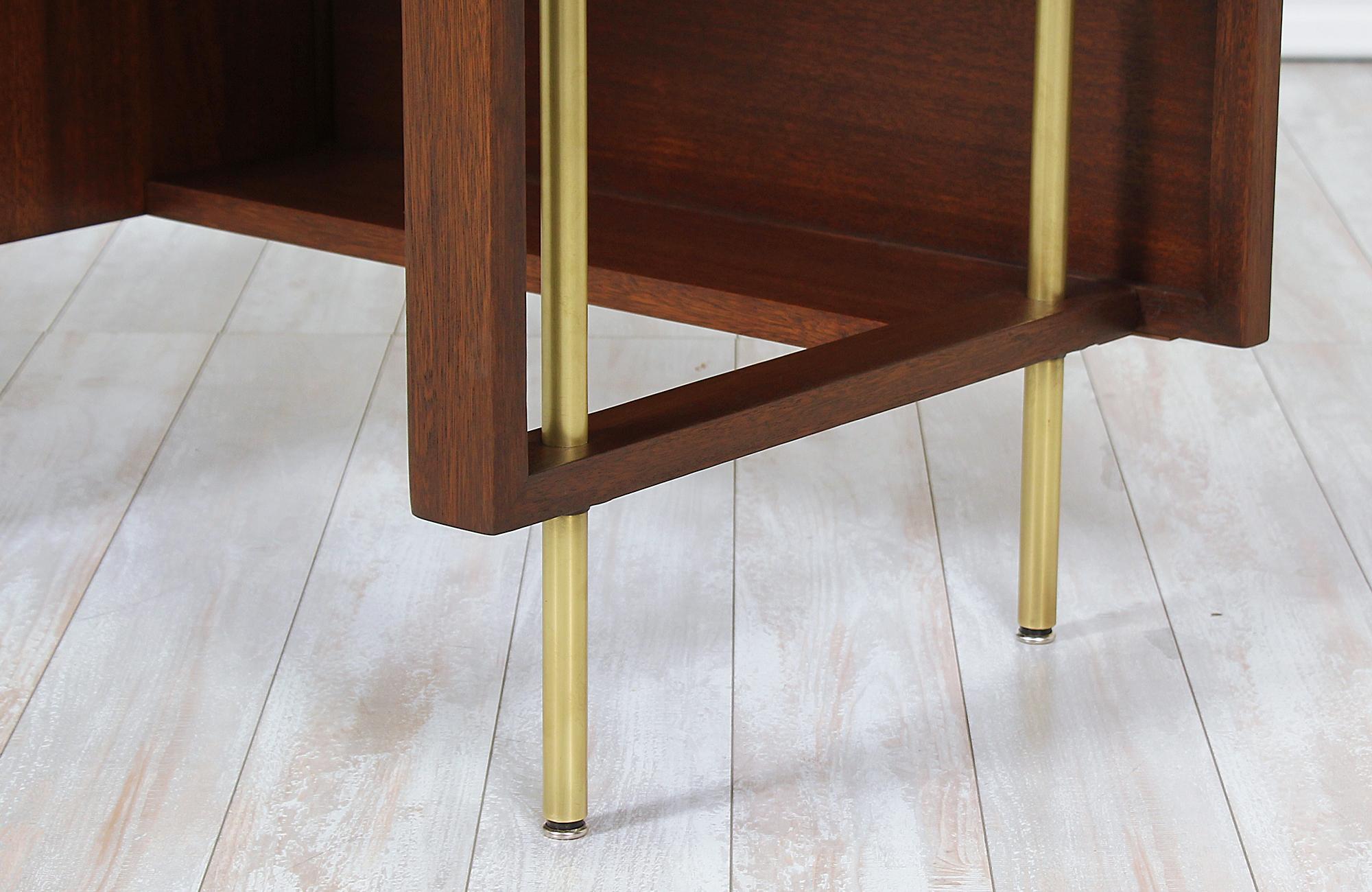 John Keal Desk with Brass Accents for Brown Saltman 11