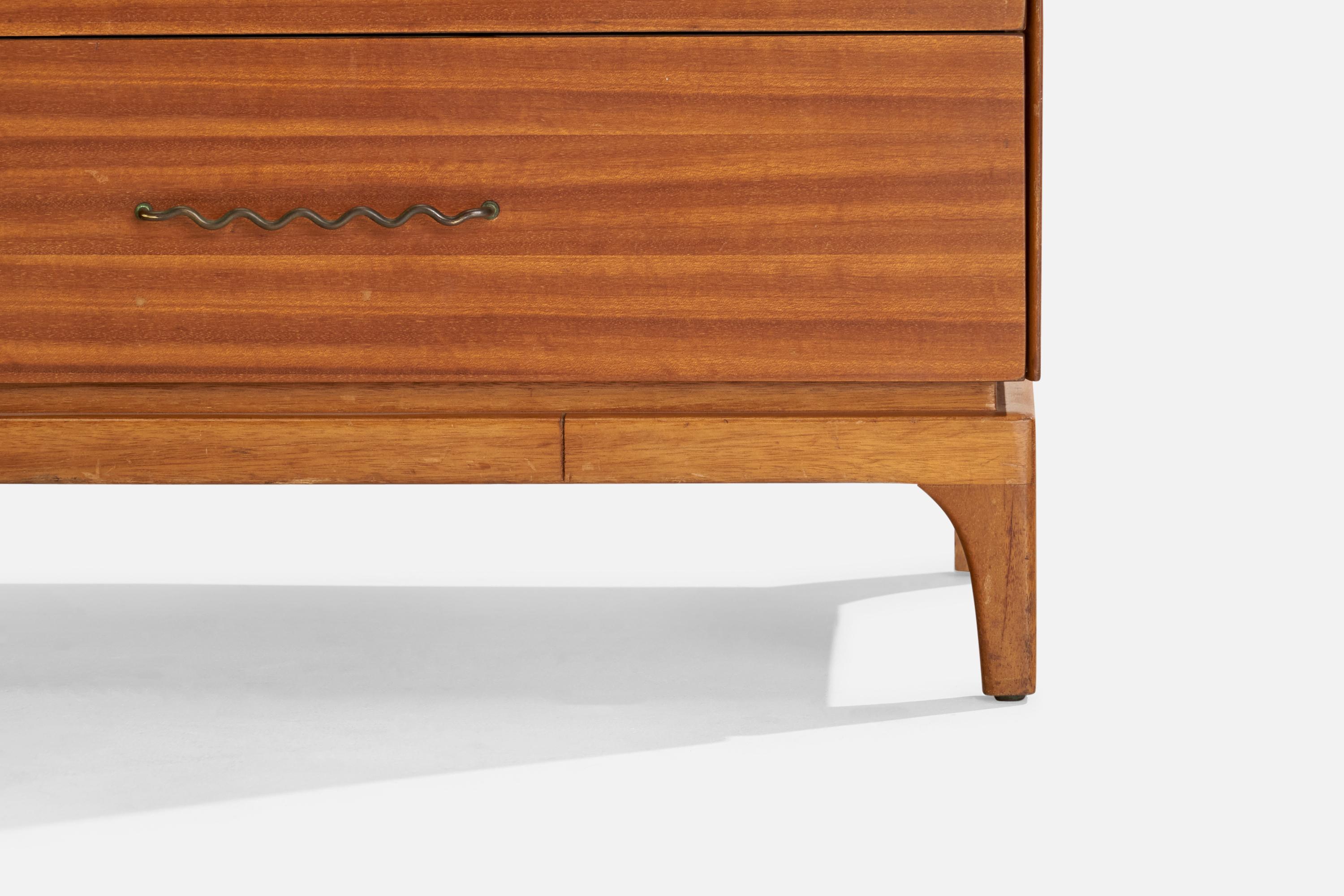 John Keal, commode, Wood Wood, Brass, USA, années 1950 Bon état - En vente à High Point, NC