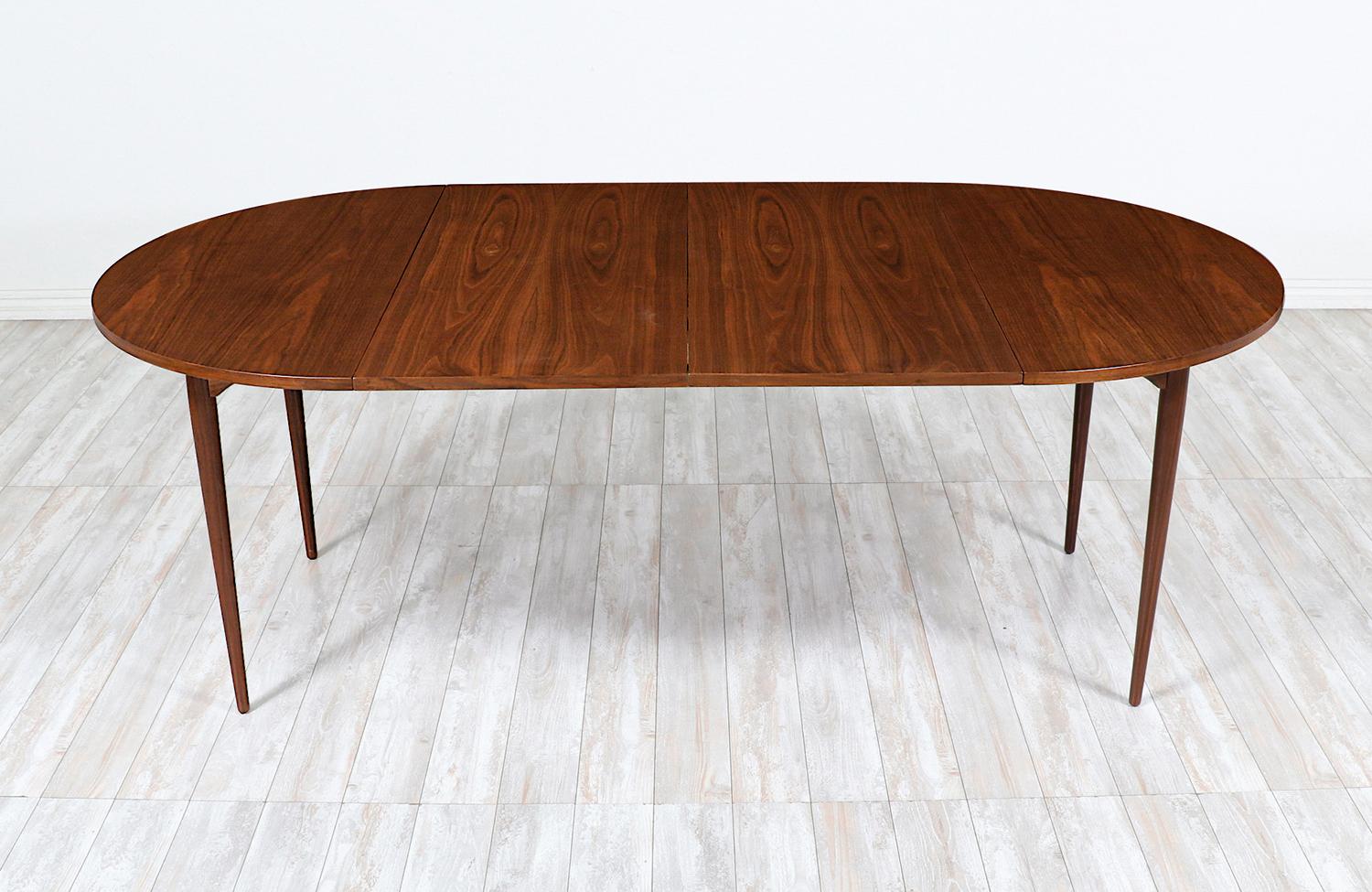 Mid-Century Modern John Keal Expanding Walnut Dining Table for Brown Saltman