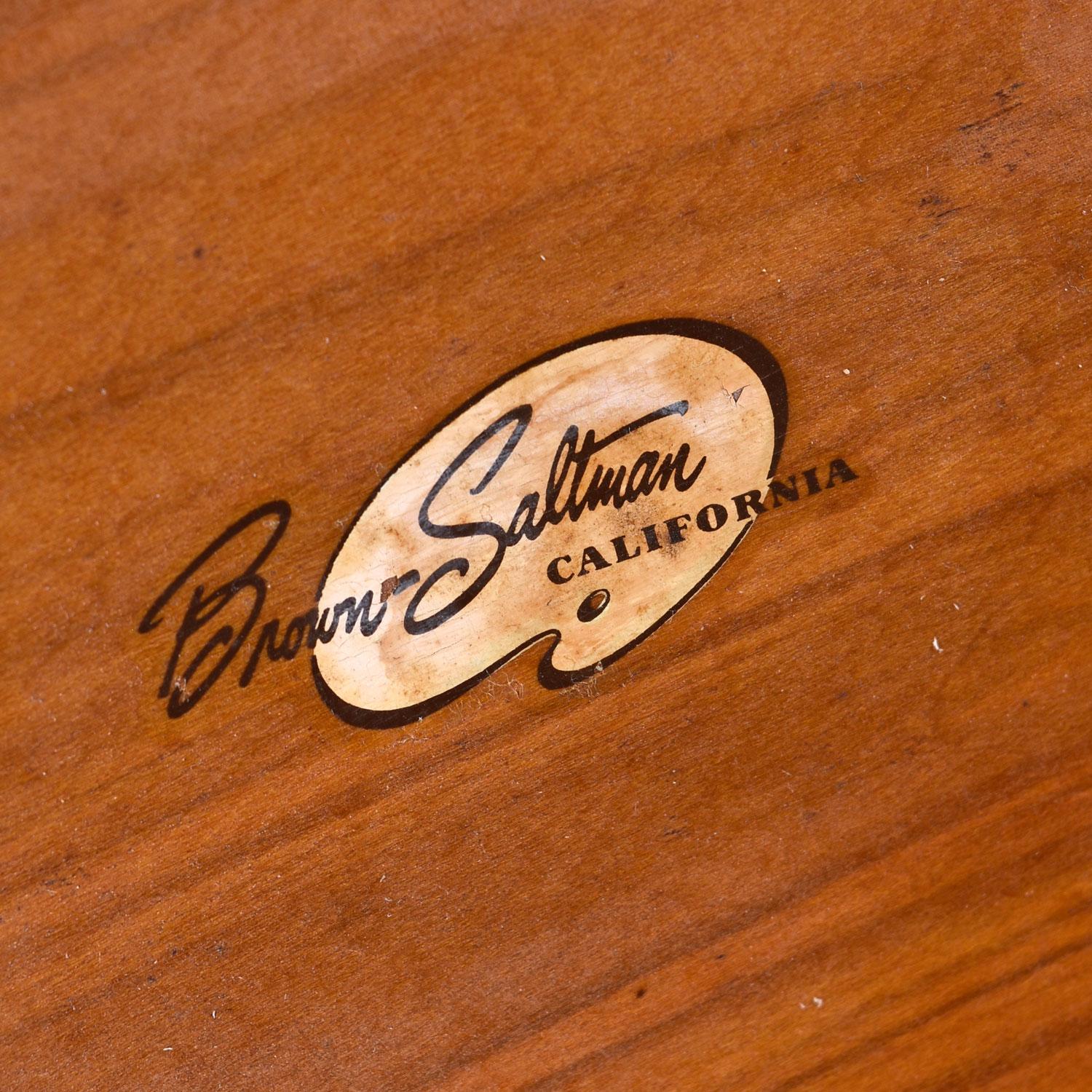 Mid-20th Century John Keal for Brown-Saltman Biomorphic Mahogany Three-Tier Server End Table