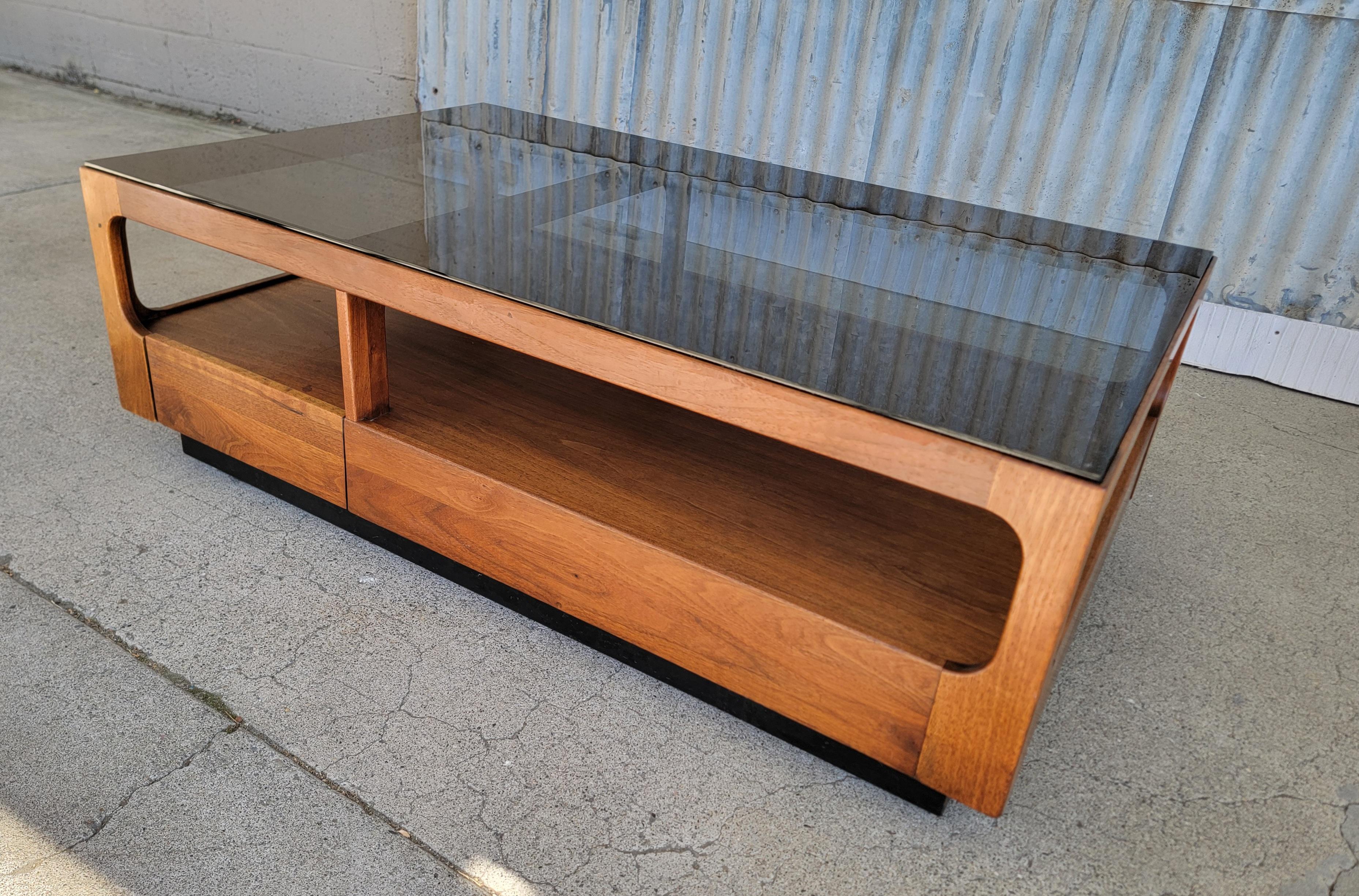 Mid-Century Modern John Keal for Brown Saltman Coffee Table Solid Walnut For Sale