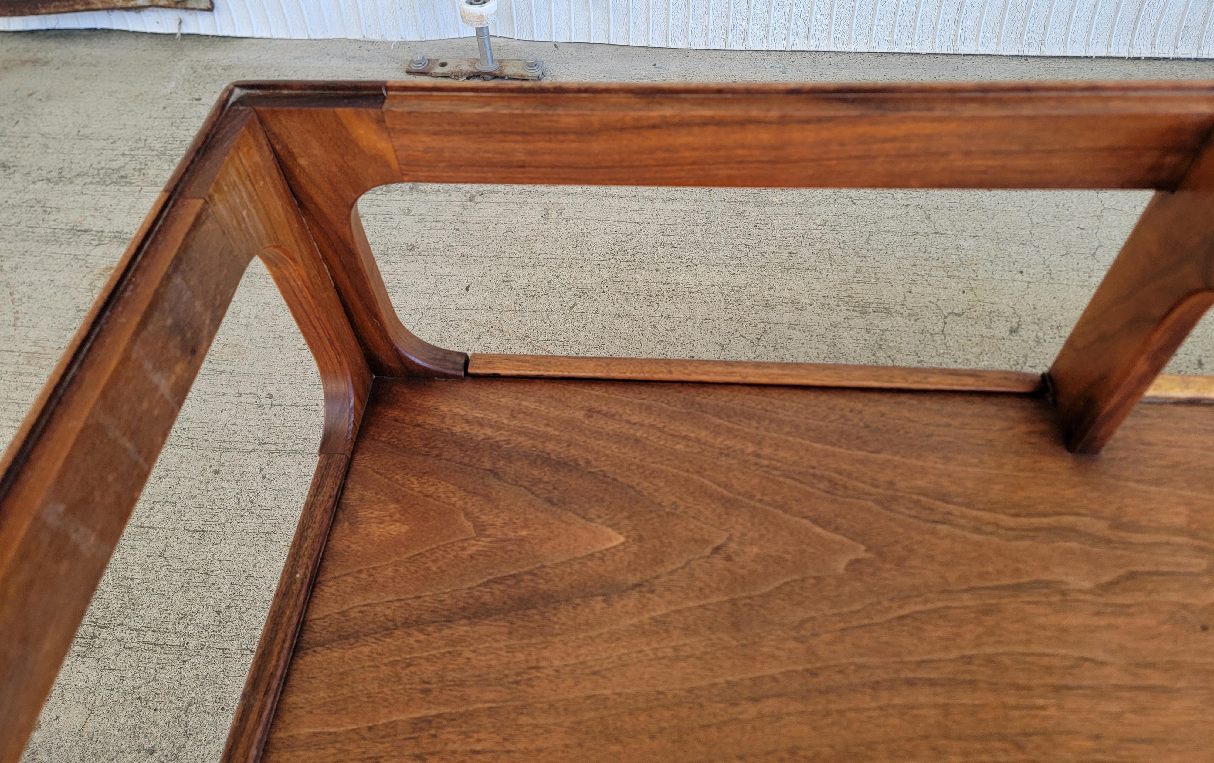 Smoked Glass John Keal for Brown Saltman Coffee Table Solid Walnut