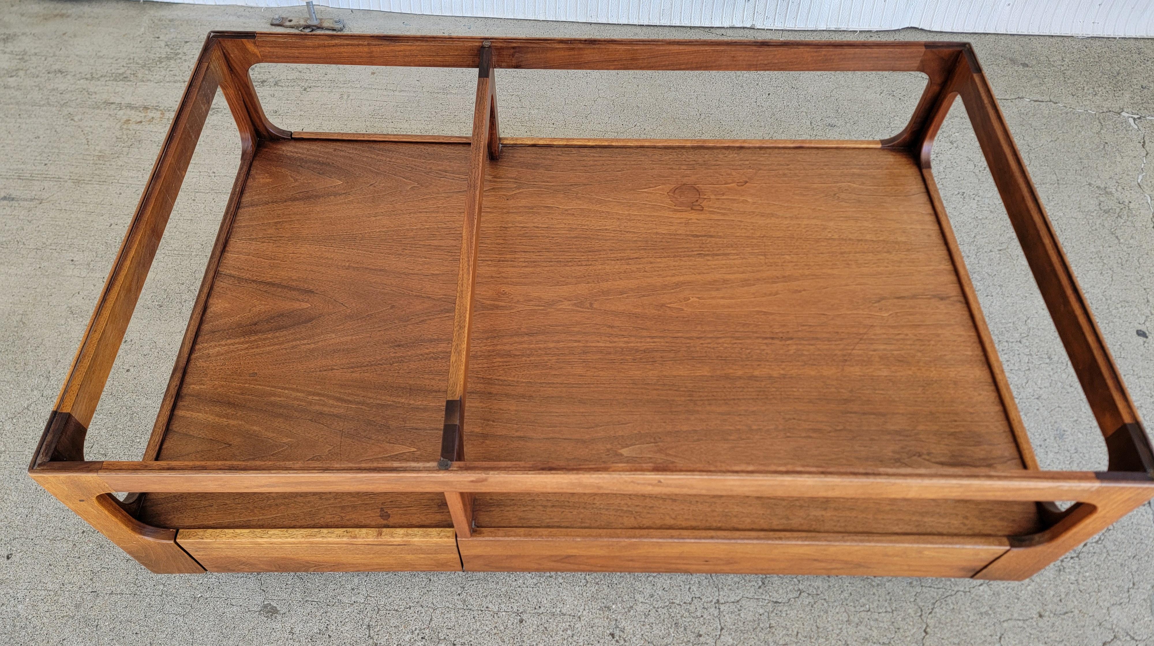 John Keal for Brown Saltman Coffee Table Solid Walnut For Sale 2