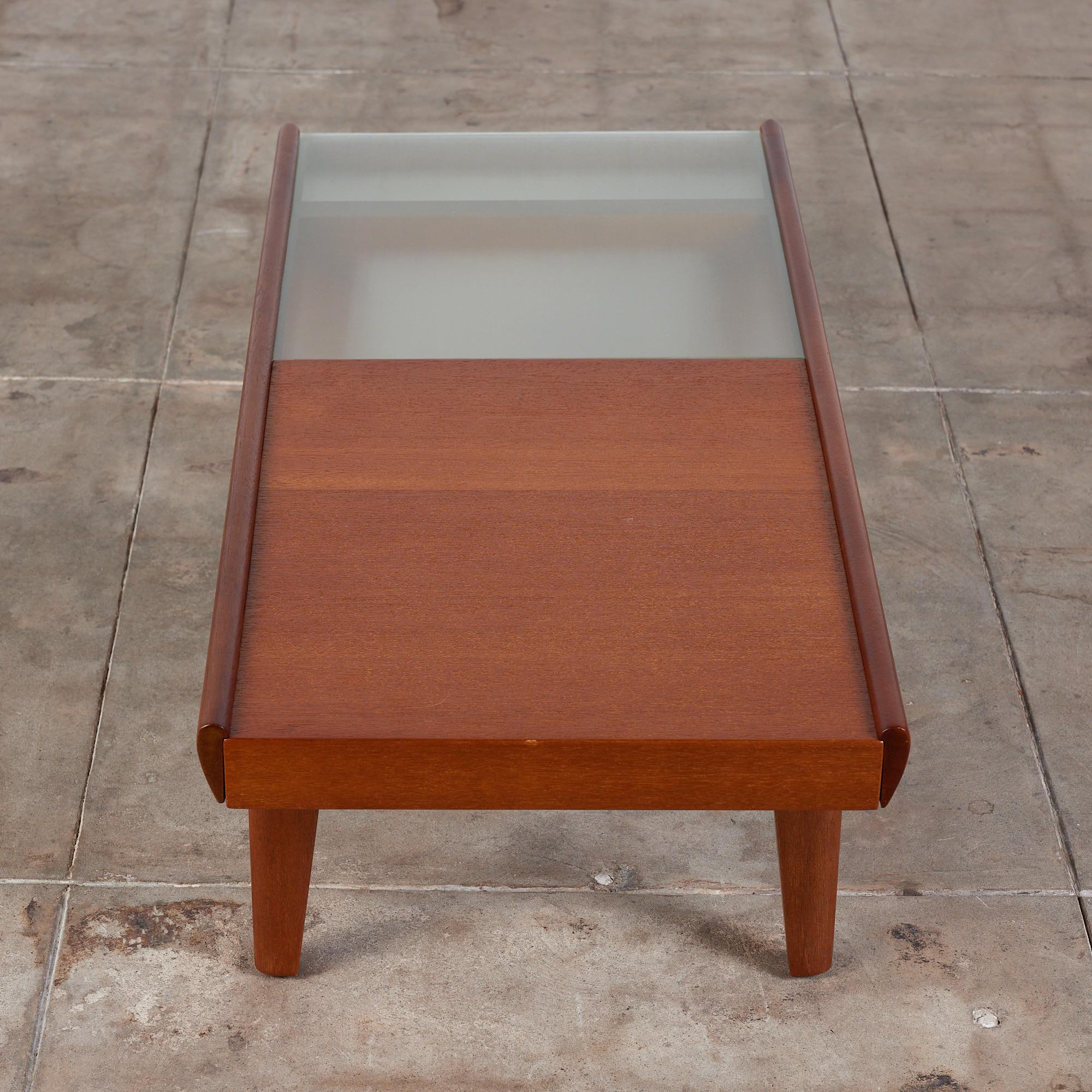 Mid-20th Century John Keal for Brown Saltman Coffee Table with Glass Top