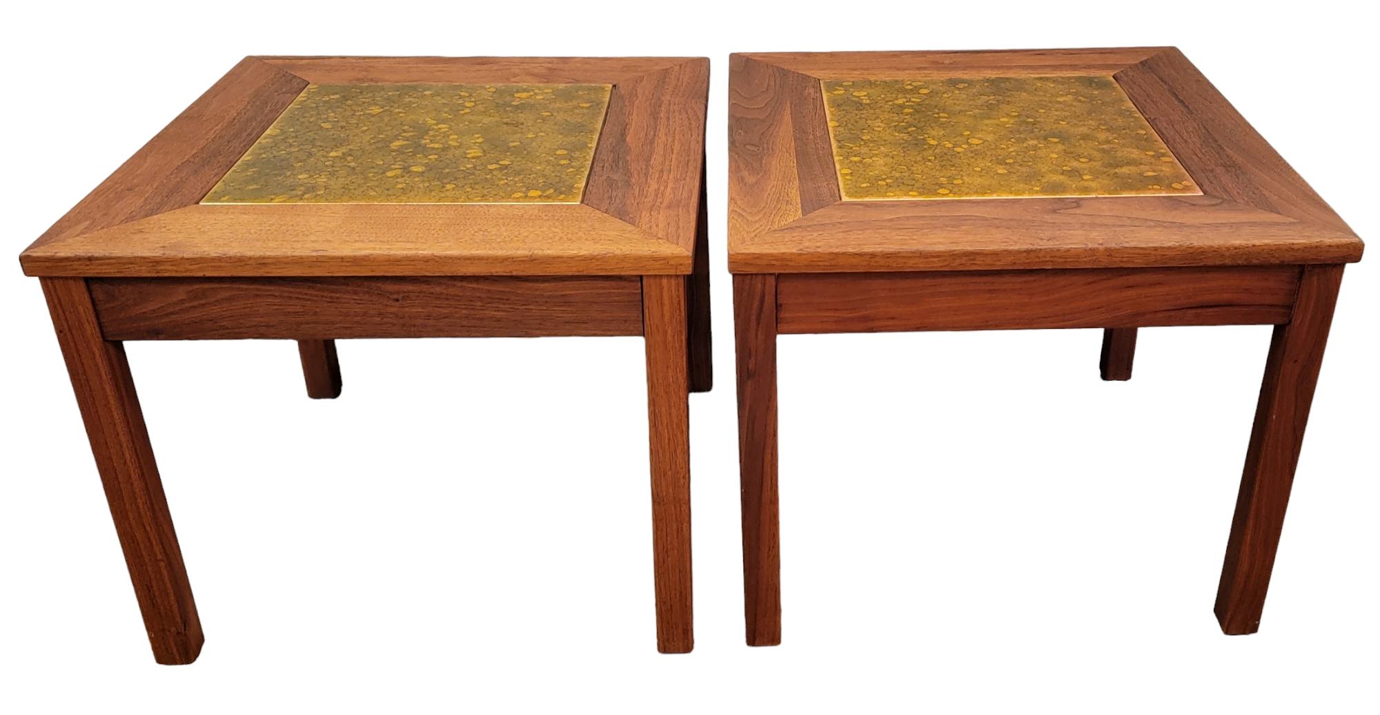 Wonderful pair of Mid Century Modern square end or side cocktail 