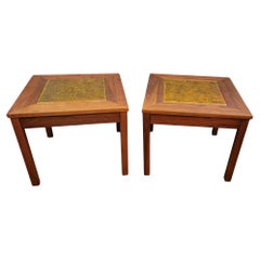 John Keal for Brown Saltman "Constellation" Copper Enamel End Tables - Pair