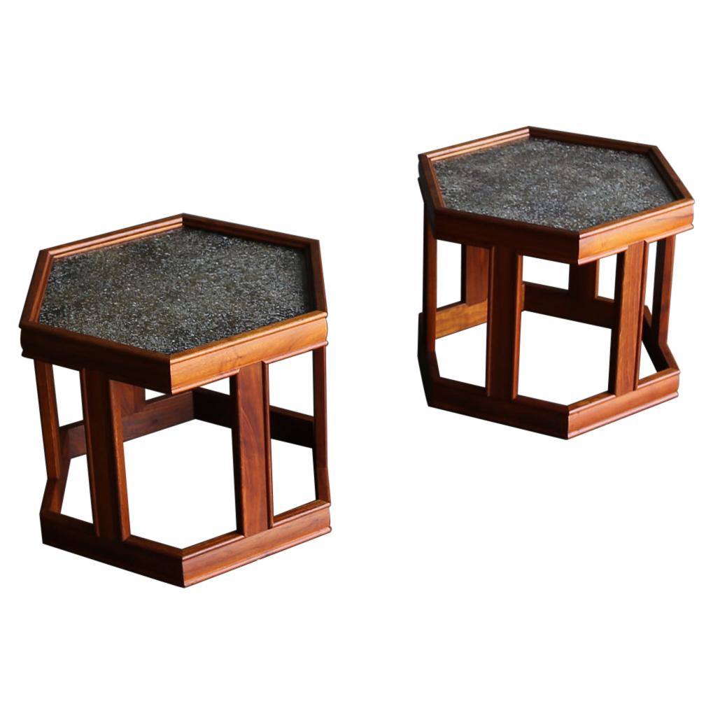 John Keal for Brown Saltman Hexagonal Side Tables for Brown Saltman, circa 1960