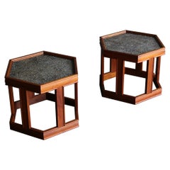 Tables d'appoint hexagonales pour Brown Saltman de John Keal pour Brown Saltman, vers 1960