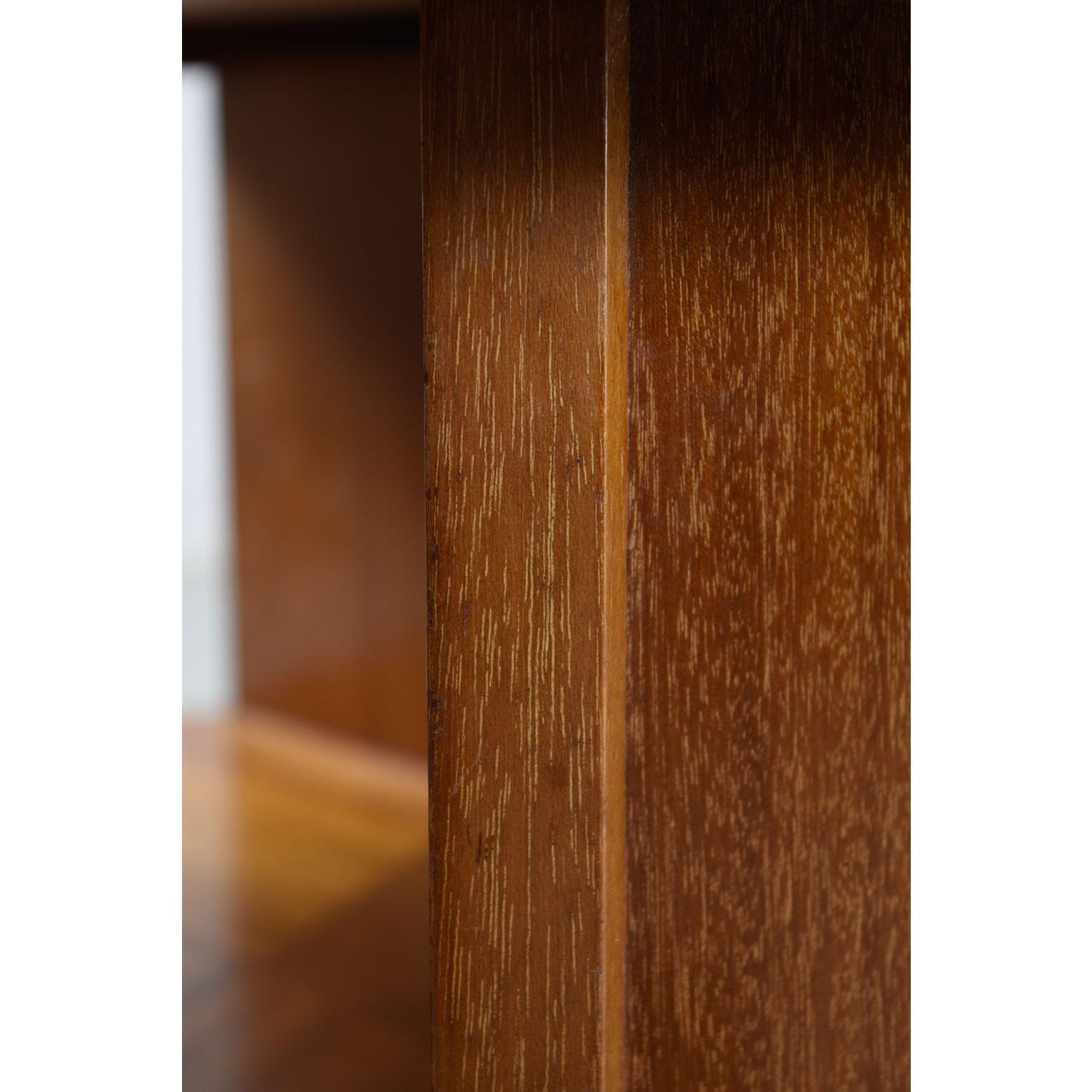 Mid-Century Modern John Keal for Brown-Saltman Mahogany Drum Table Lazy Susan Cocktail Table 1950s