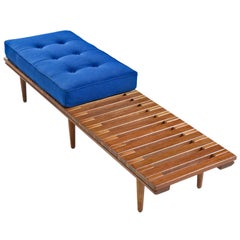 John Keal for Brown-Saltman Mahogany Slat Bench Coffee Table with New Cushion