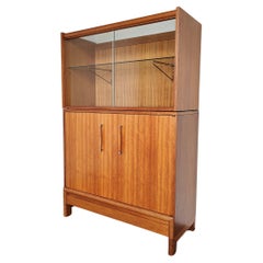 John Keal for Brown Saltman Mahogany Wood and Glass Cabinet Buffet 1960s