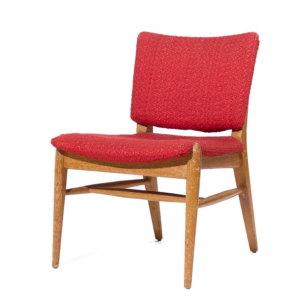 John Keal for Brown Saltman Mid Century Beached Mahogany Dining Chairs - Pair In Good Condition For Sale In Countryside, IL