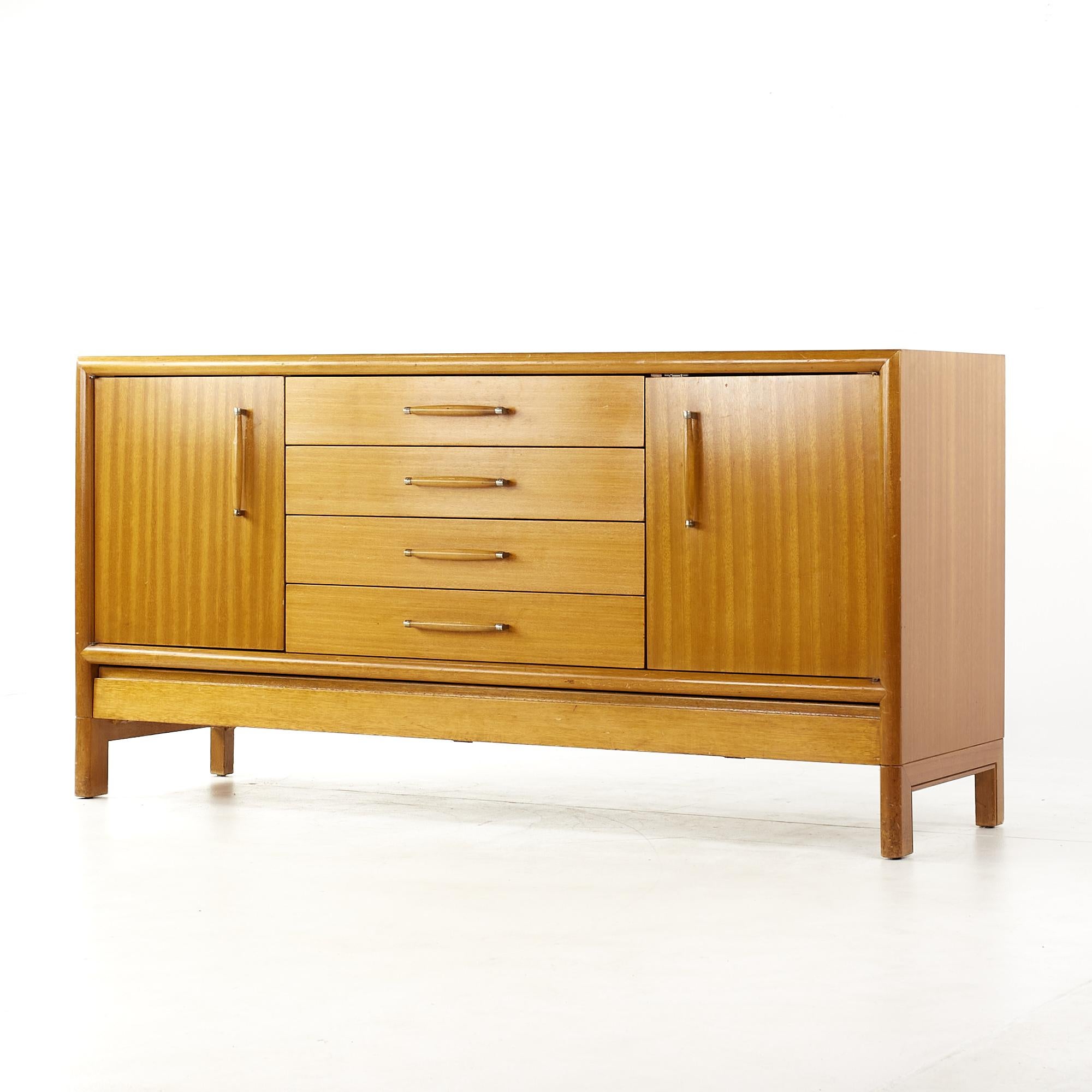 Mid-Century Modern John Keal for Brown Saltman Mid Century Bleached Mahogany Credenza For Sale