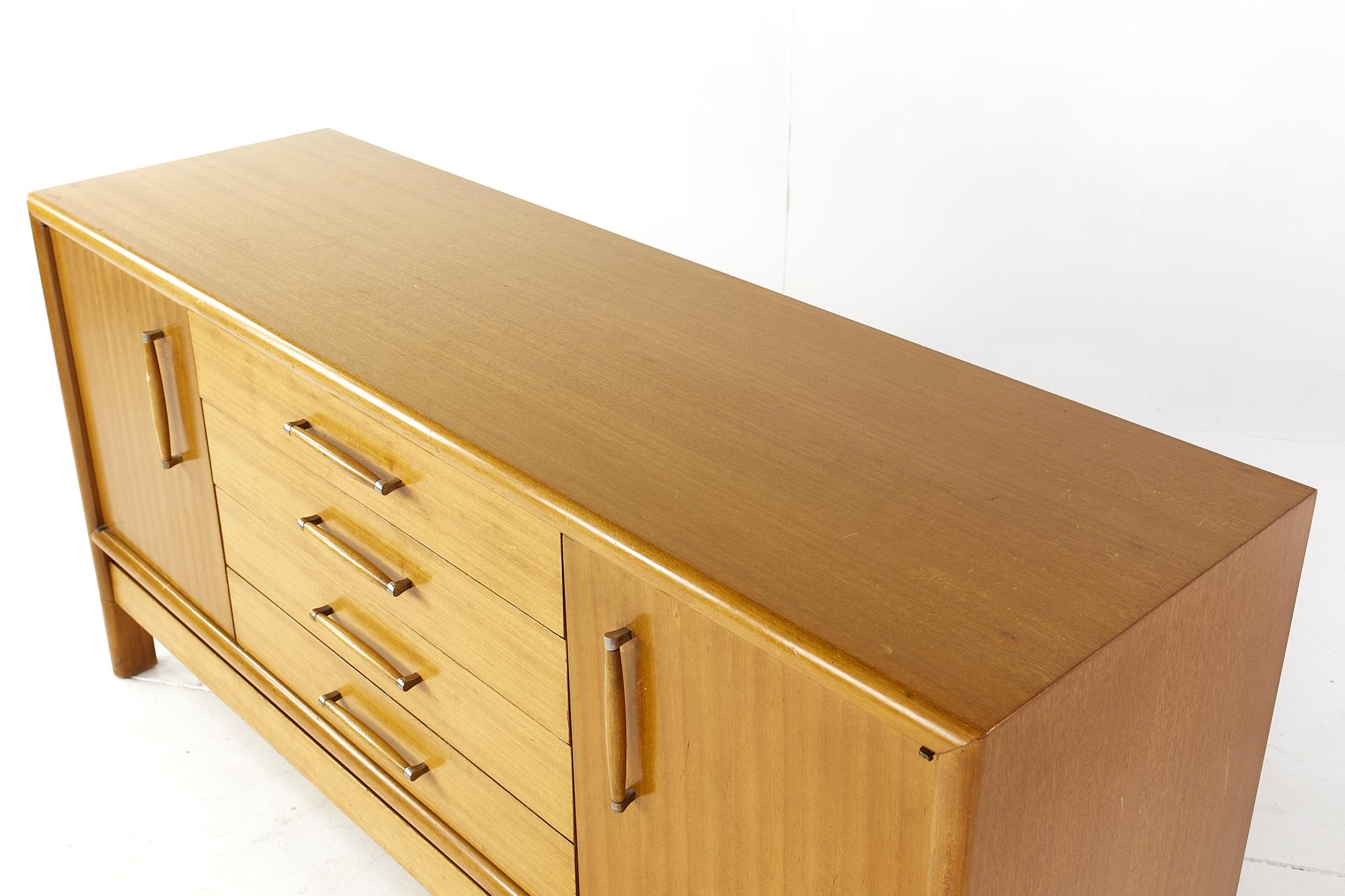 Late 20th Century John Keal for Brown Saltman Mid Century Bleached Mahogany Credenza For Sale