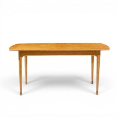 John Keal for Brown Saltman Mid Century Bleached Mahogany Dining Table