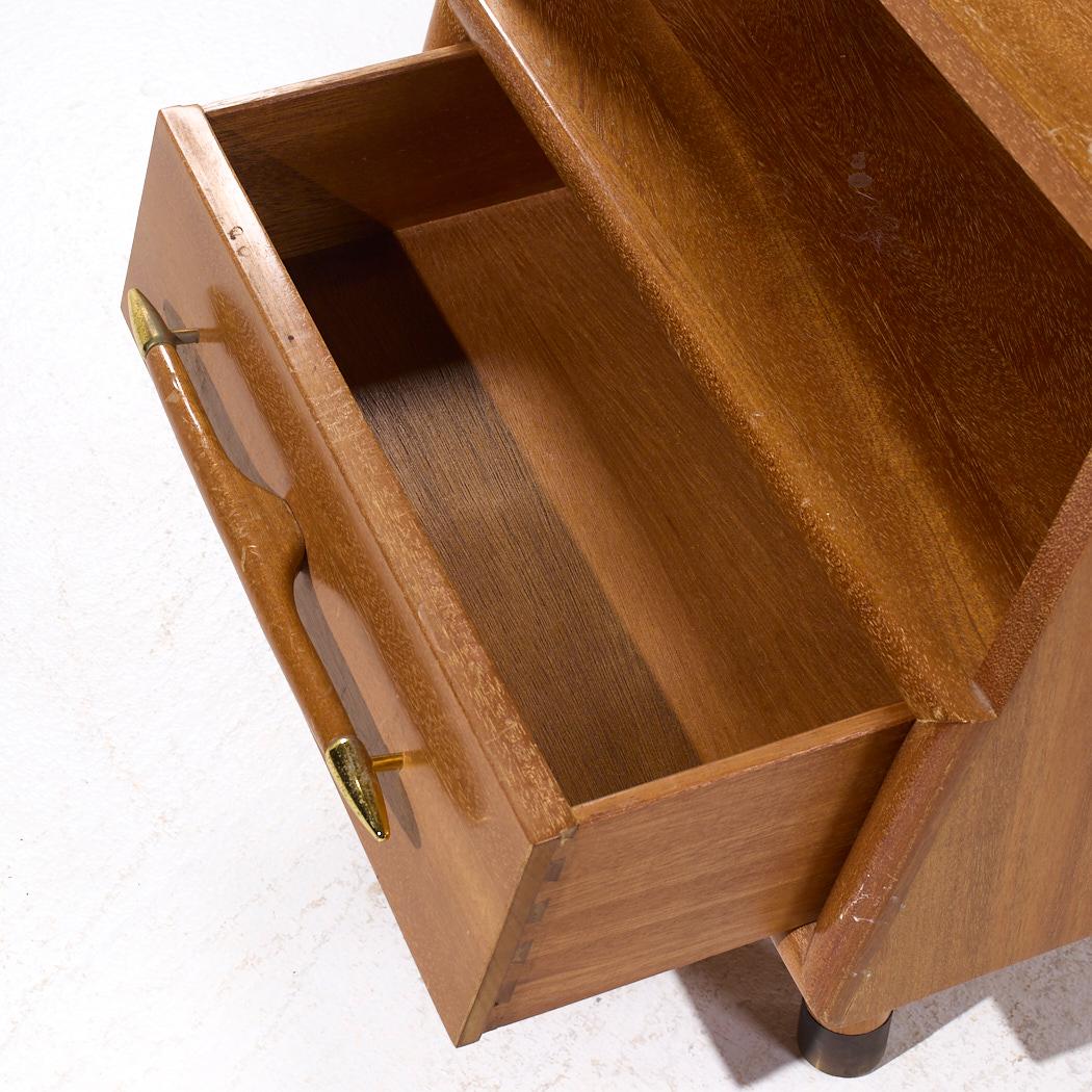 John Keal for Brown Saltman Mid Century Bleached Mahogany Nightstands - Pair For Sale 5